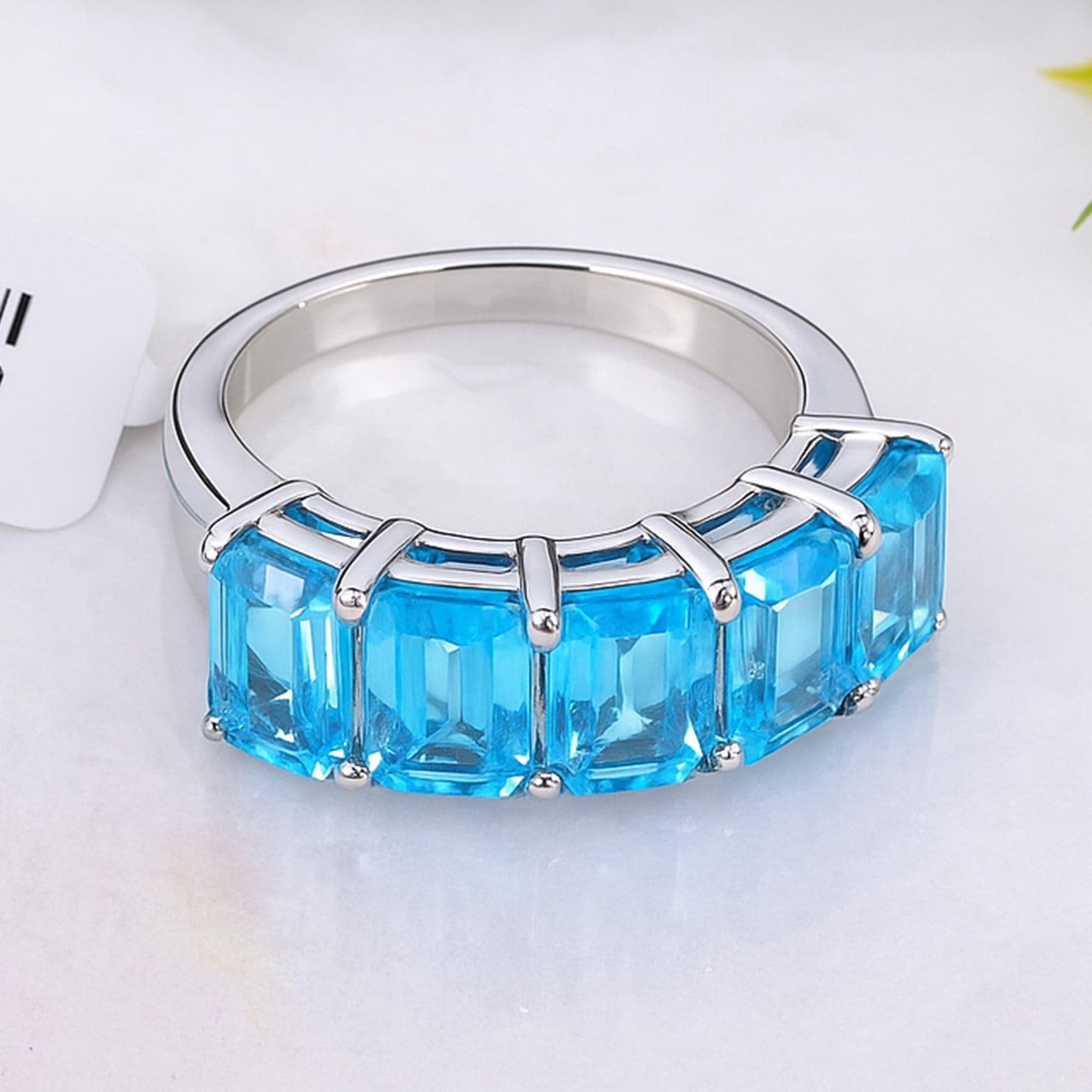 Swiss Blue Topaz Ring in Silver alternate view