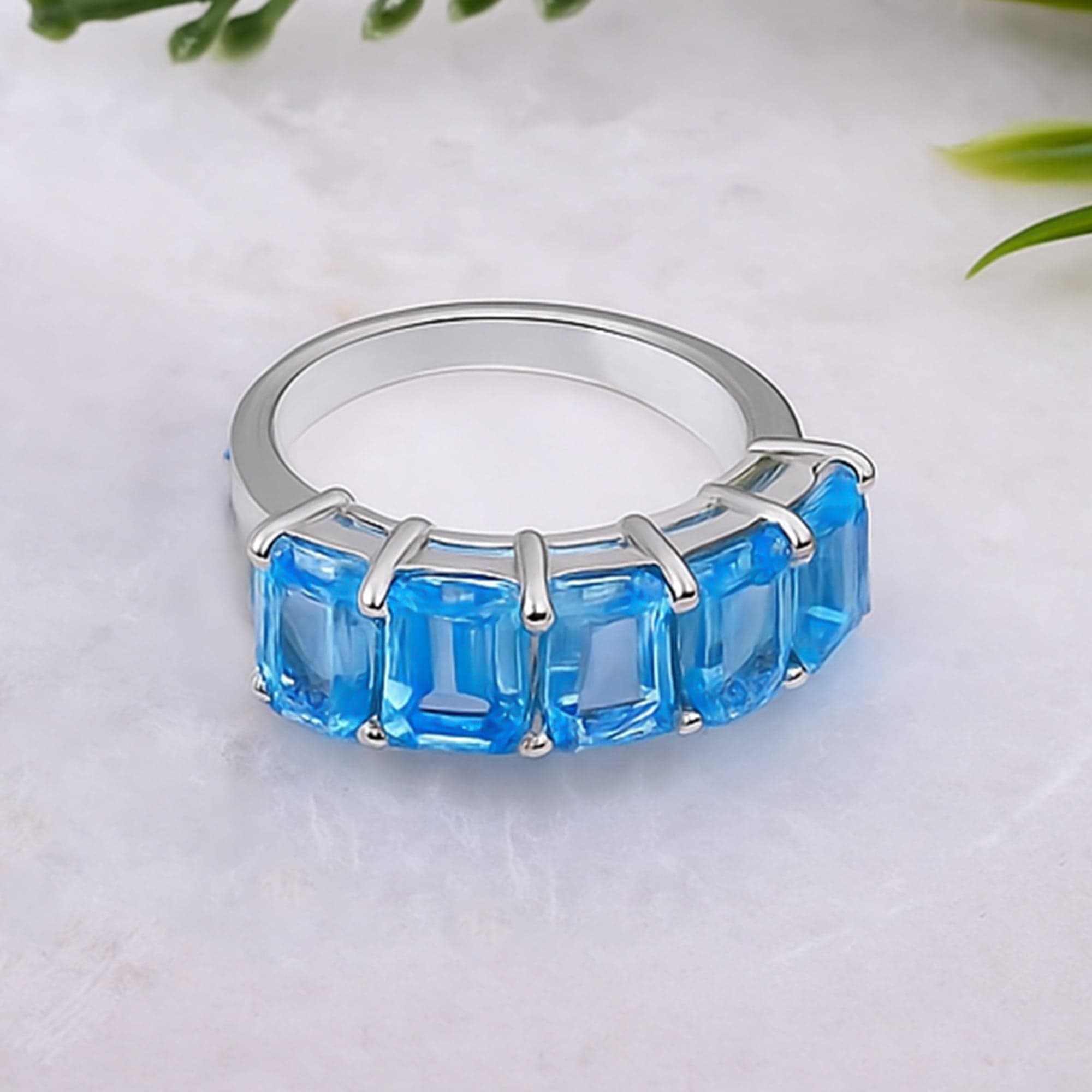 Swiss Blue Topaz Ring in Silver