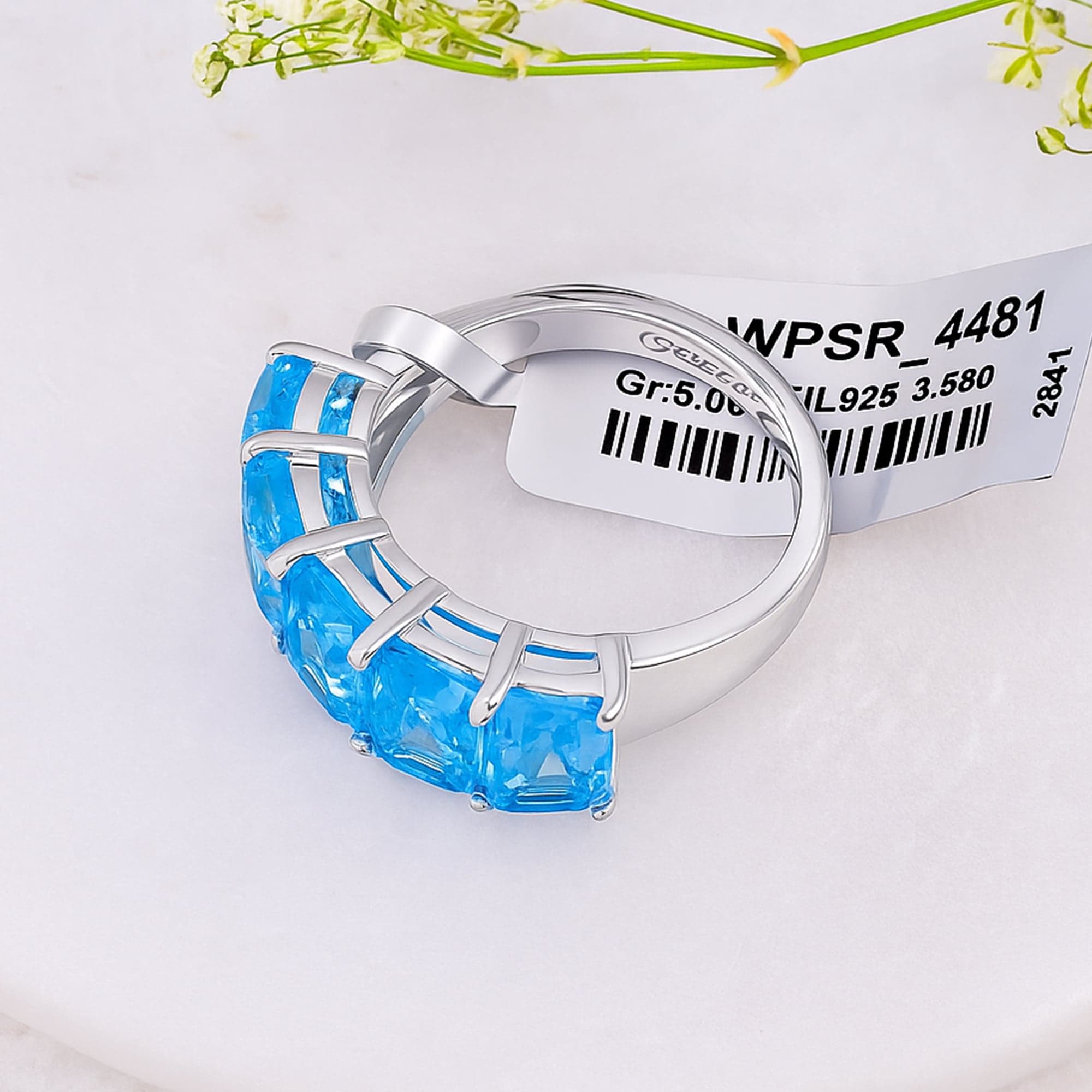 Swiss Blue Topaz Ring in Silver