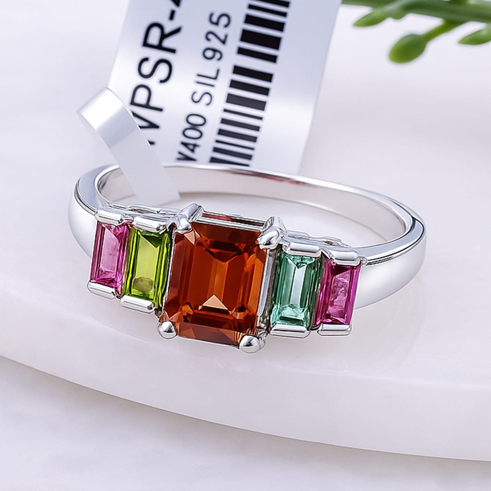 Multi Tourmaline Ring in Silver