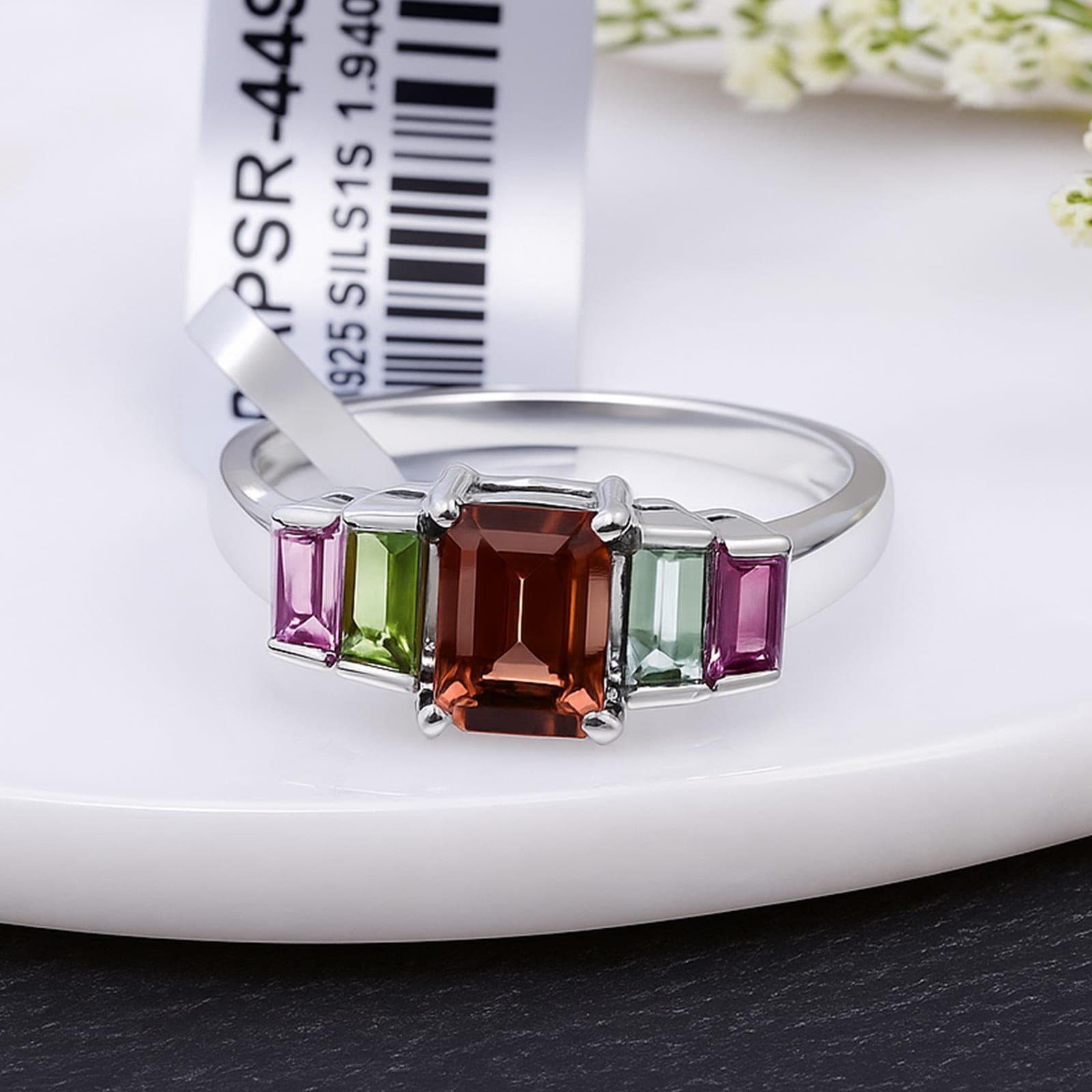 Multi Tourmaline Ring in Silver