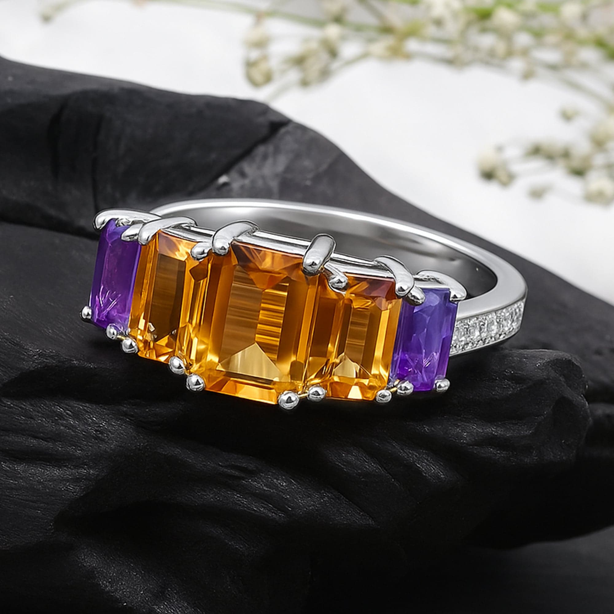 Citrine & Amethyst Ring