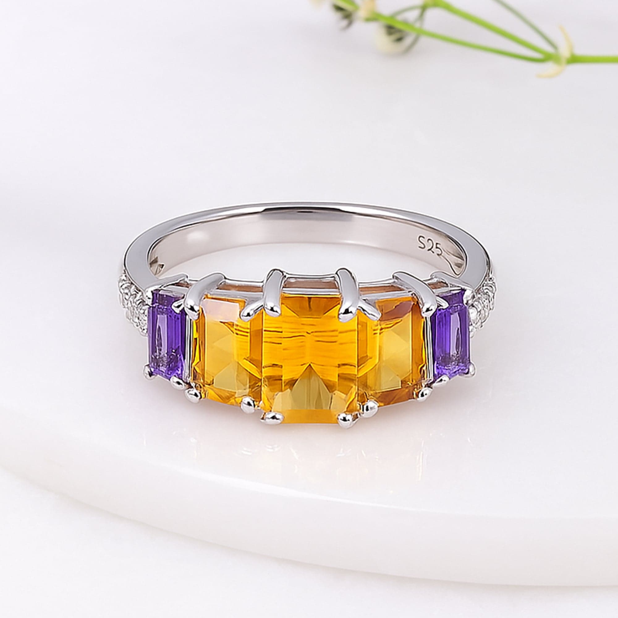 Citrine & Amethyst Ring
