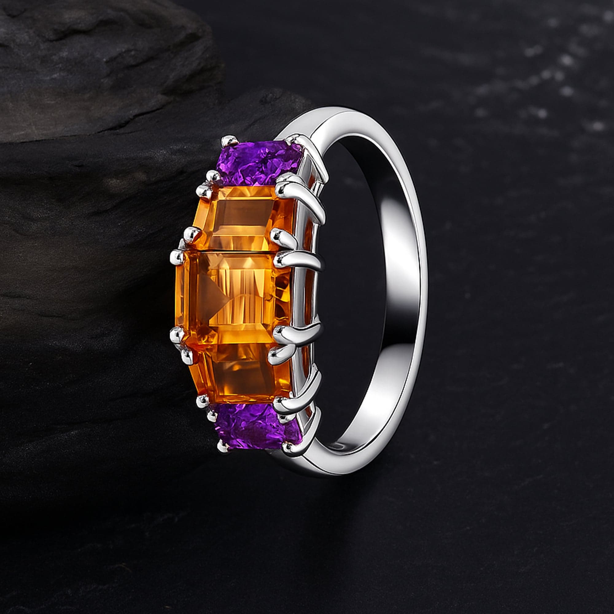 Citrine & Amethyst Ring