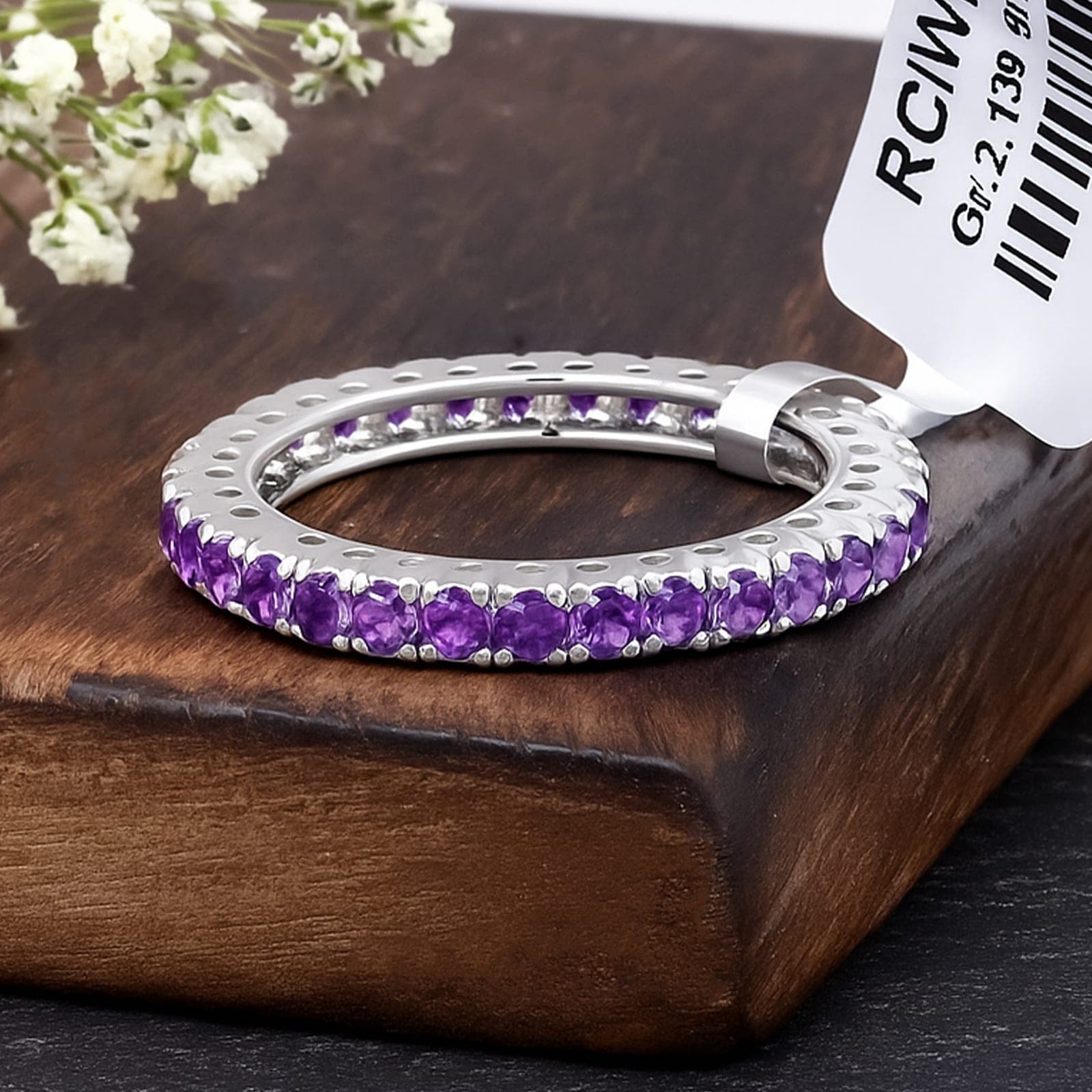 Delicate Purple Gemstone Band
