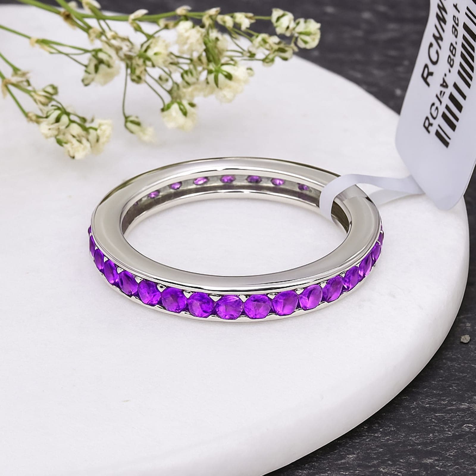 Delicate Purple Gemstone Band alternate view