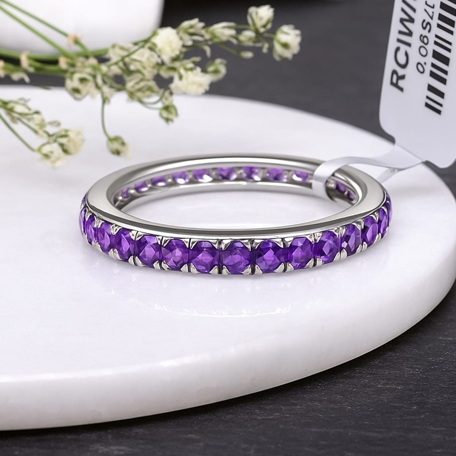 Delicate Purple Gemstone Band