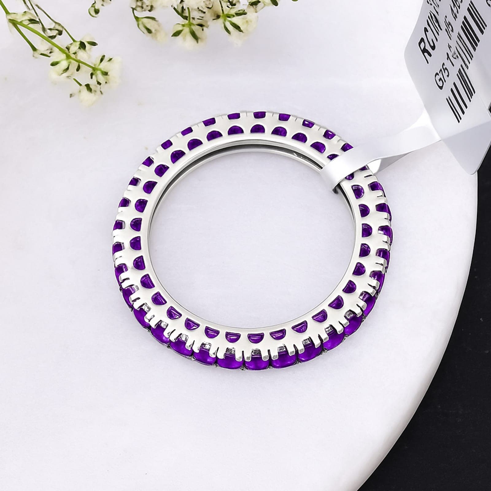 Delicate Purple Gemstone Band