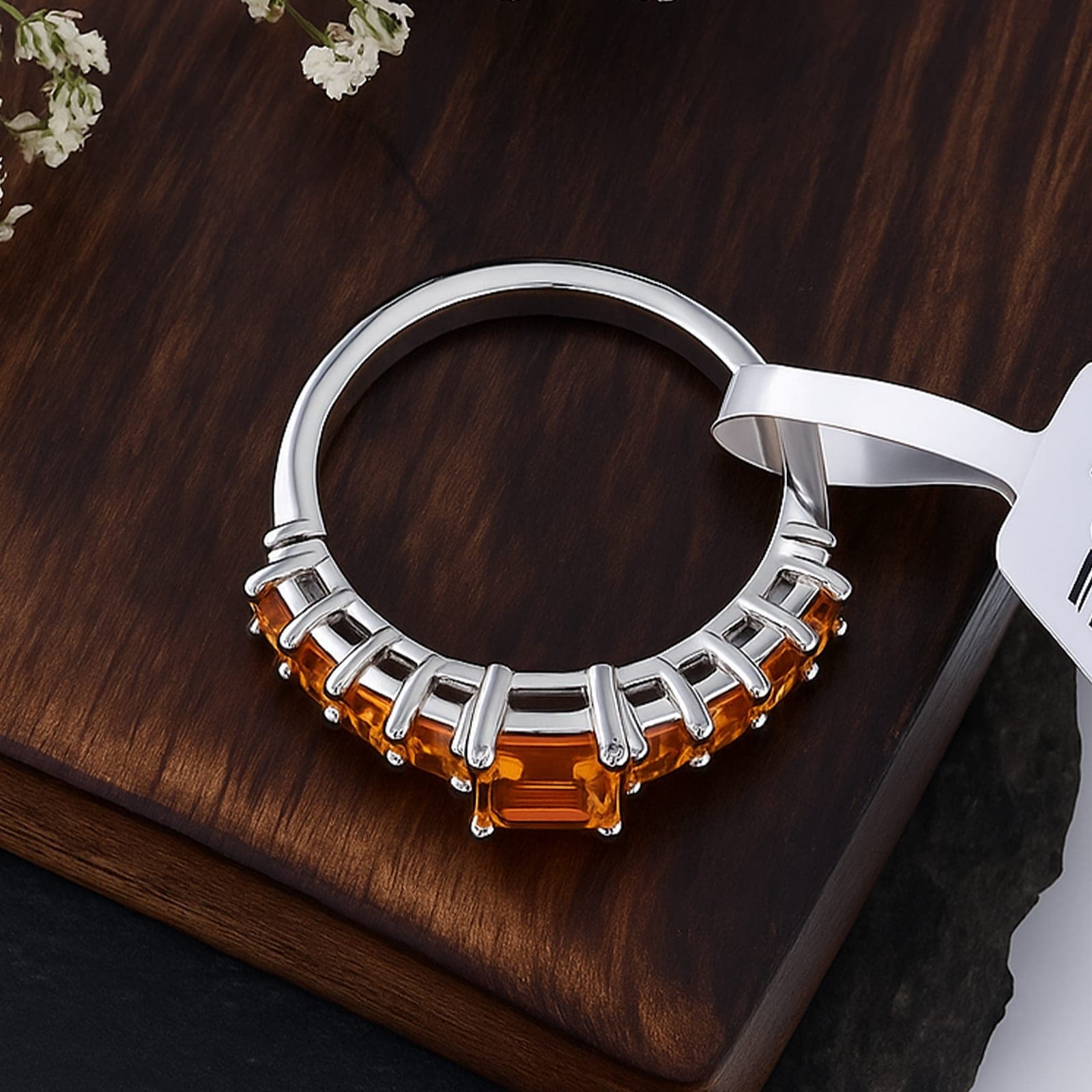 Square Cut Citrine Elegant Ring alternate view