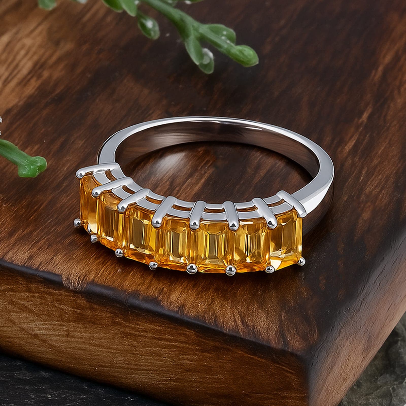 Golden Arc Citrine Elegance Ring