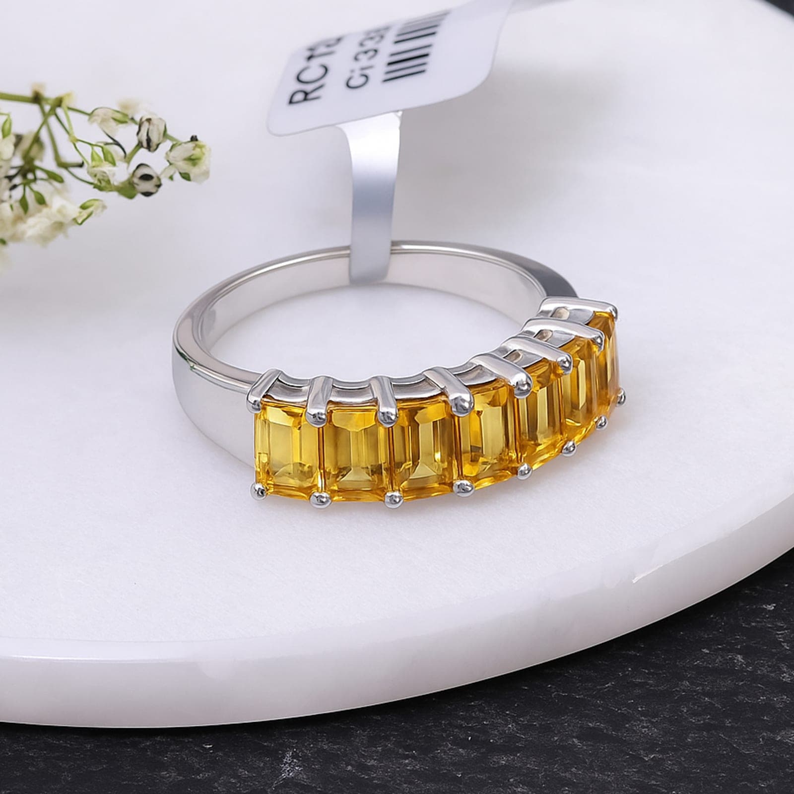 Golden Arc Citrine Elegance Ring