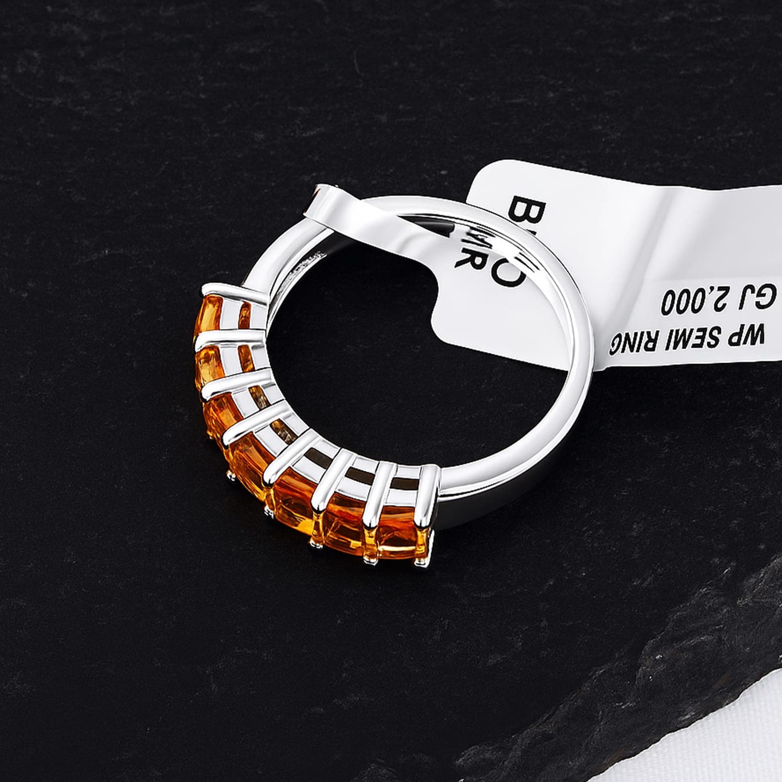 Golden Arc Citrine Elegance Ring