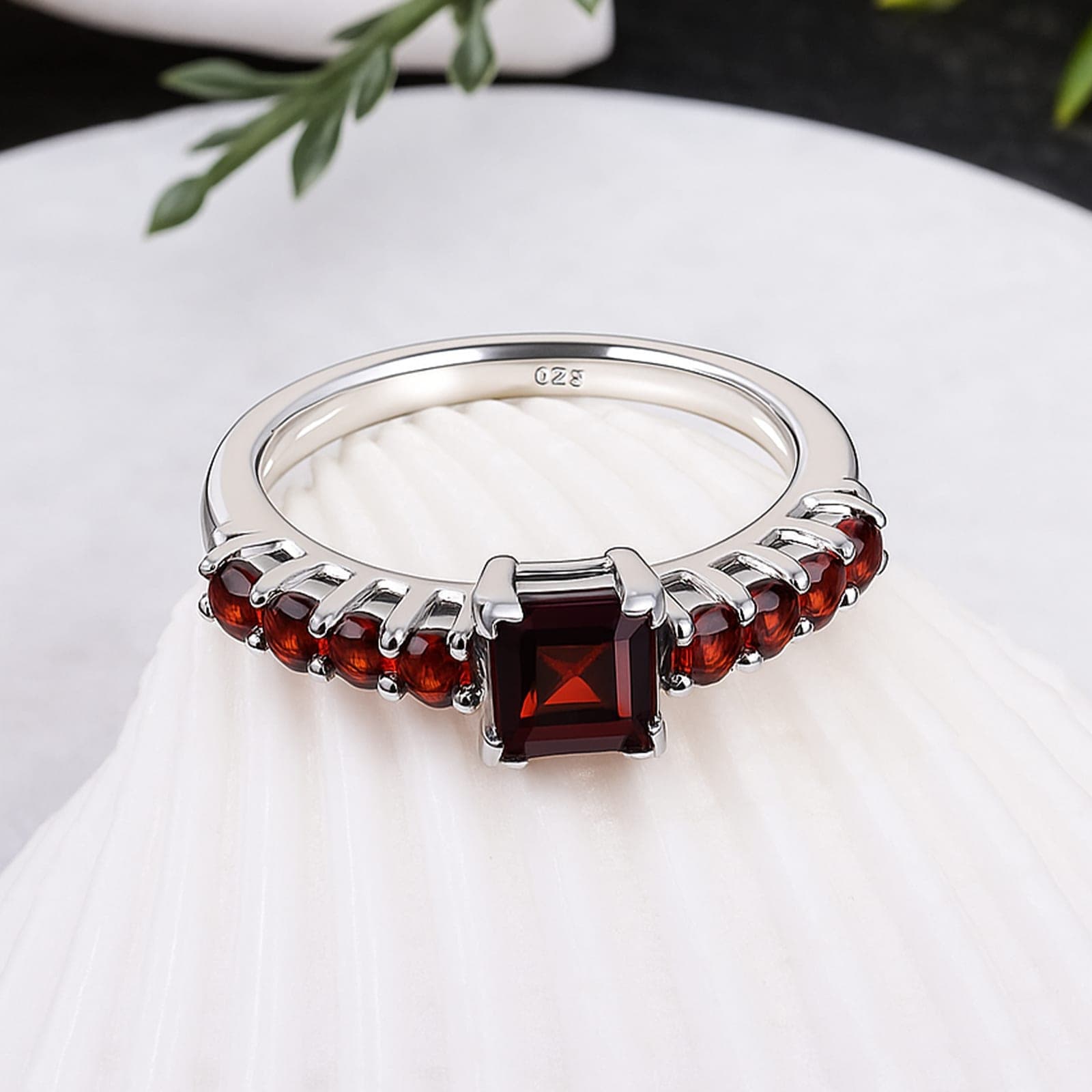Scarlet Crown Garnet Statement Ring alternate view