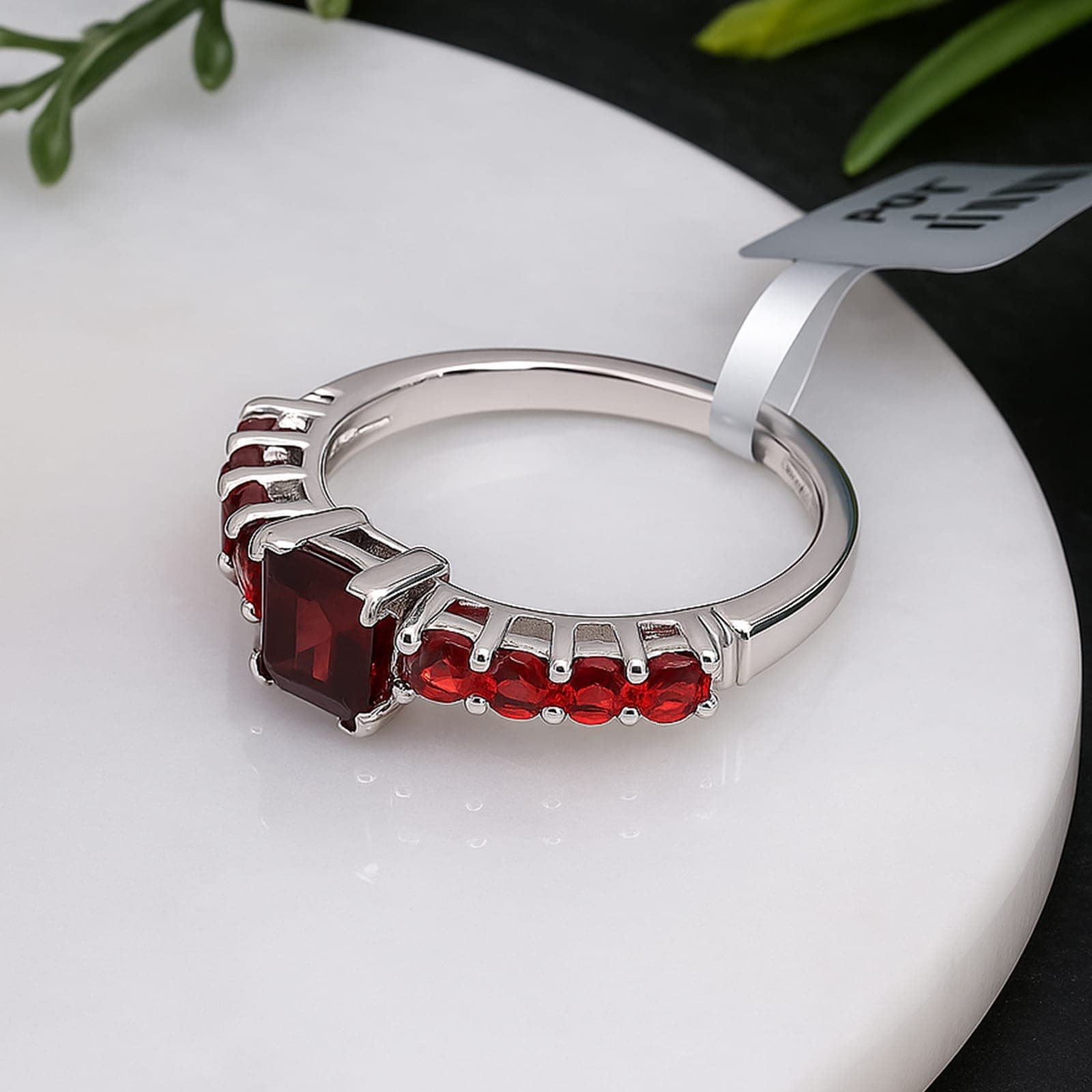 Scarlet Crown Garnet Statement Ring