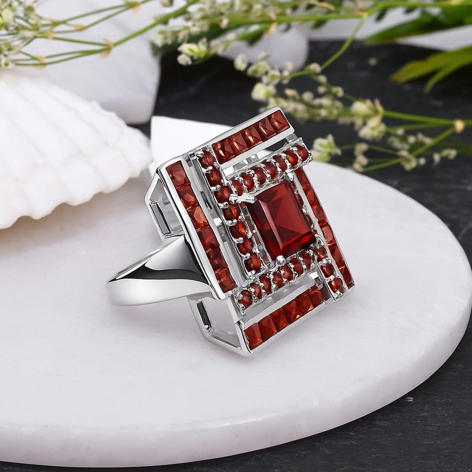 Regal Mosaic Garnet Statement Ring alternate view