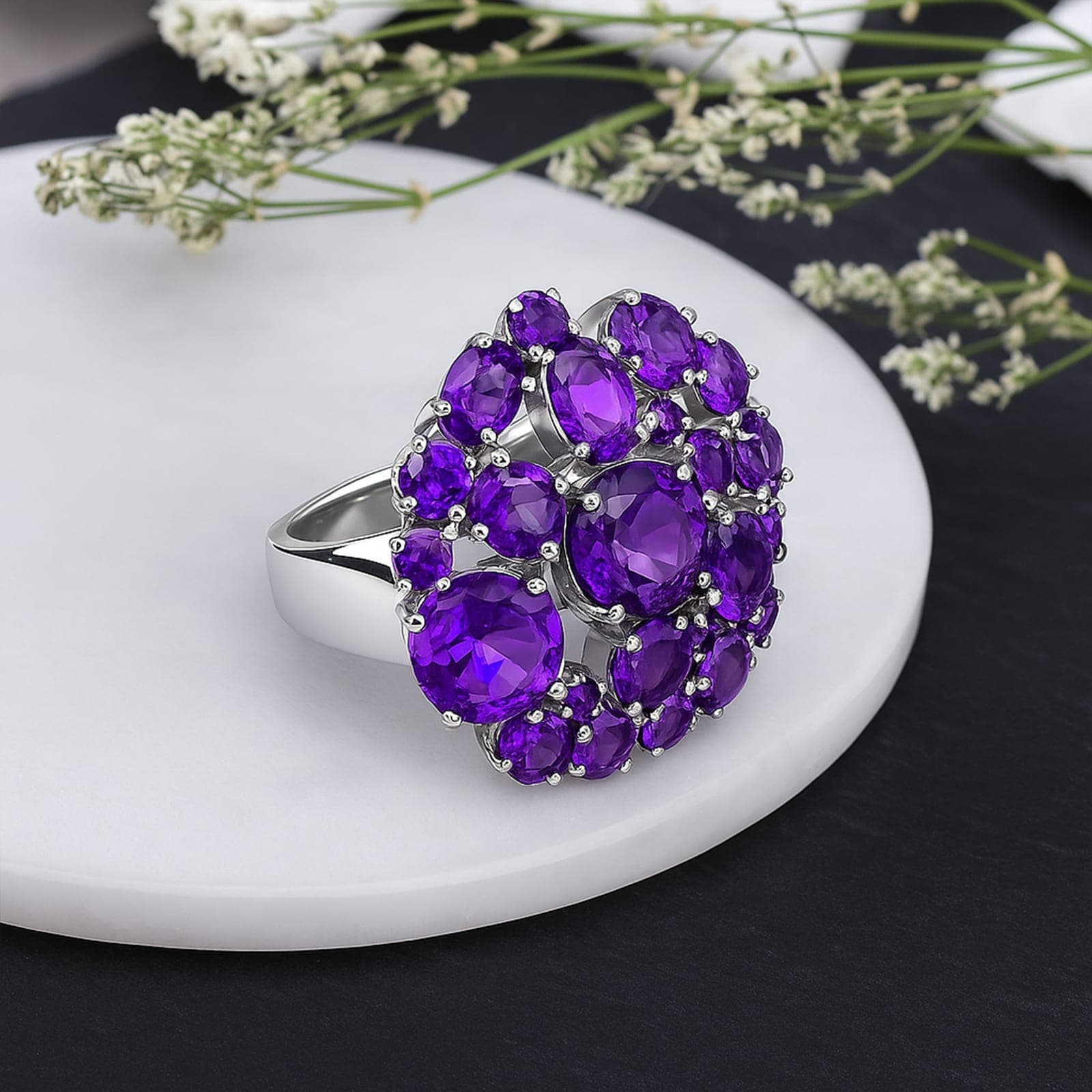 Royal Bloom Amethyst Ring
