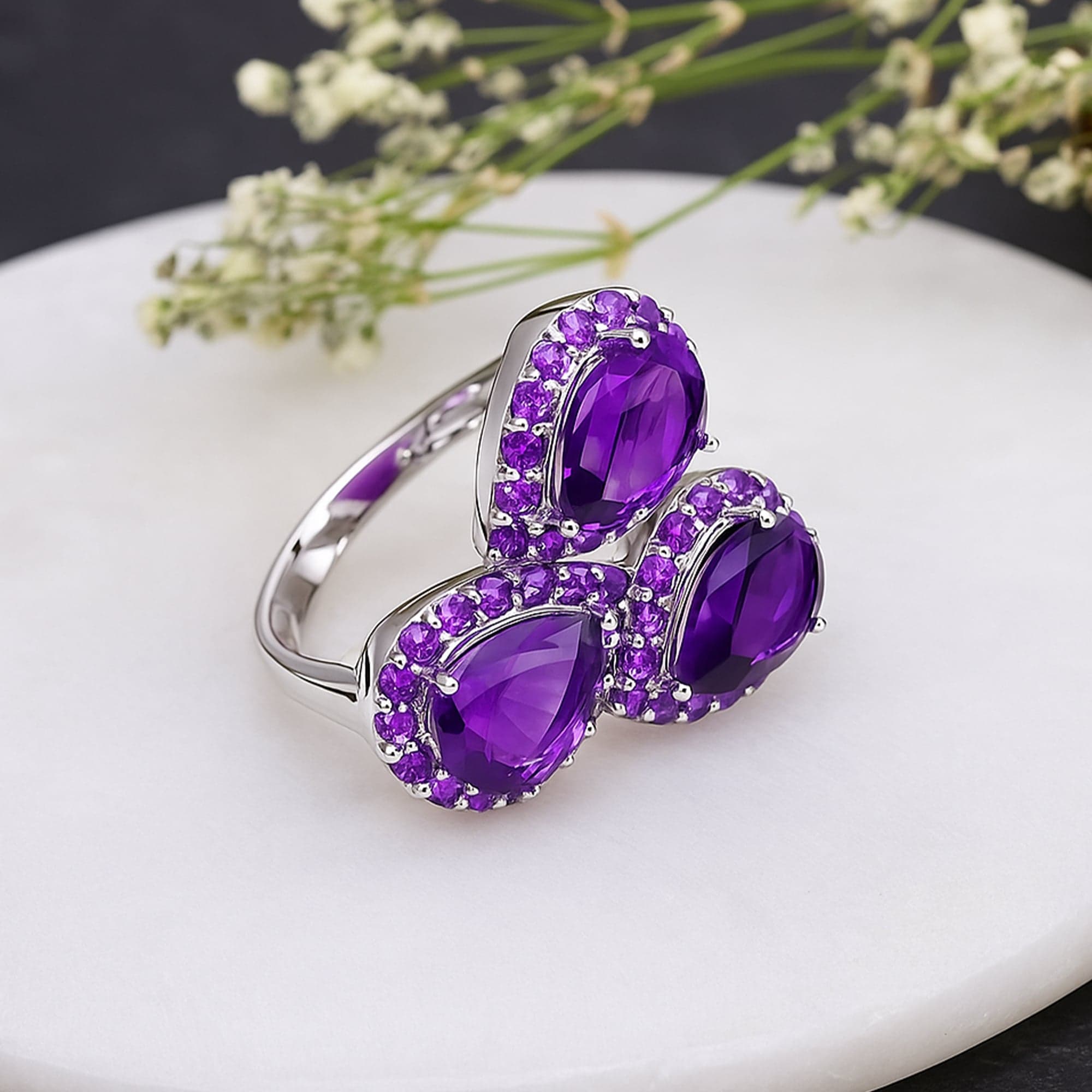 Trinity Glow Amethyst Ring alternate view