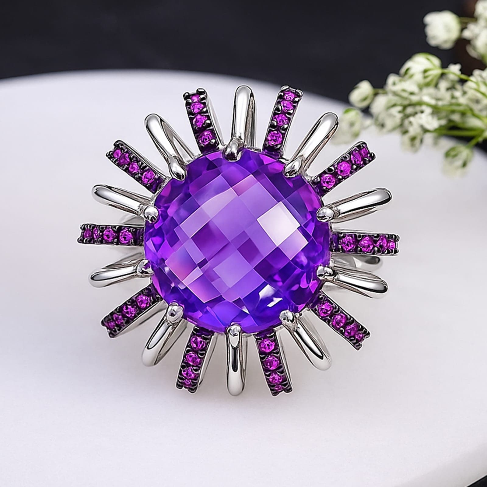Celestial Crown Amethyst Ring