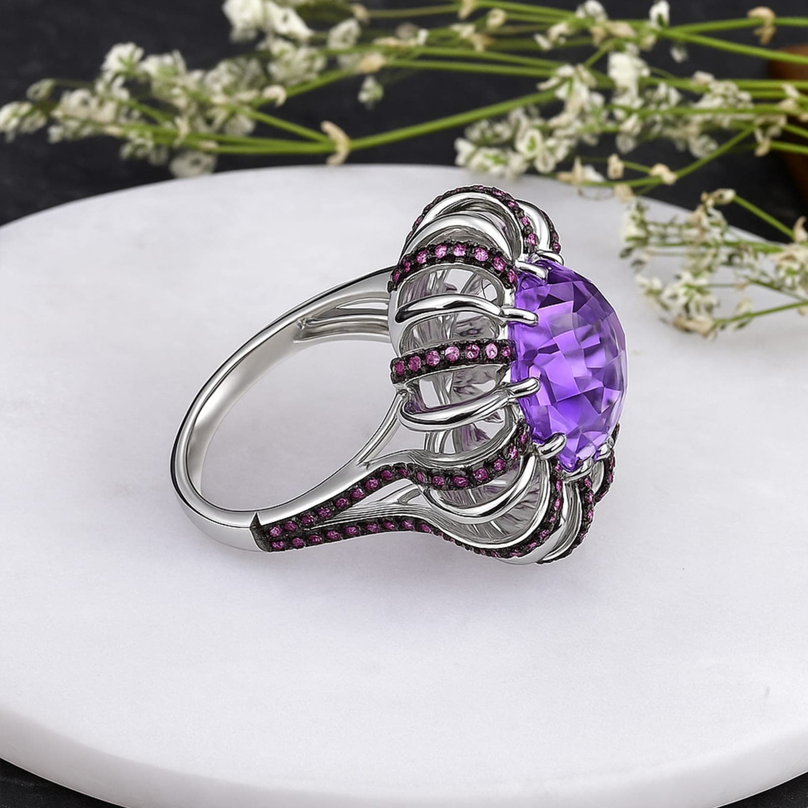Celestial Crown Amethyst Ring