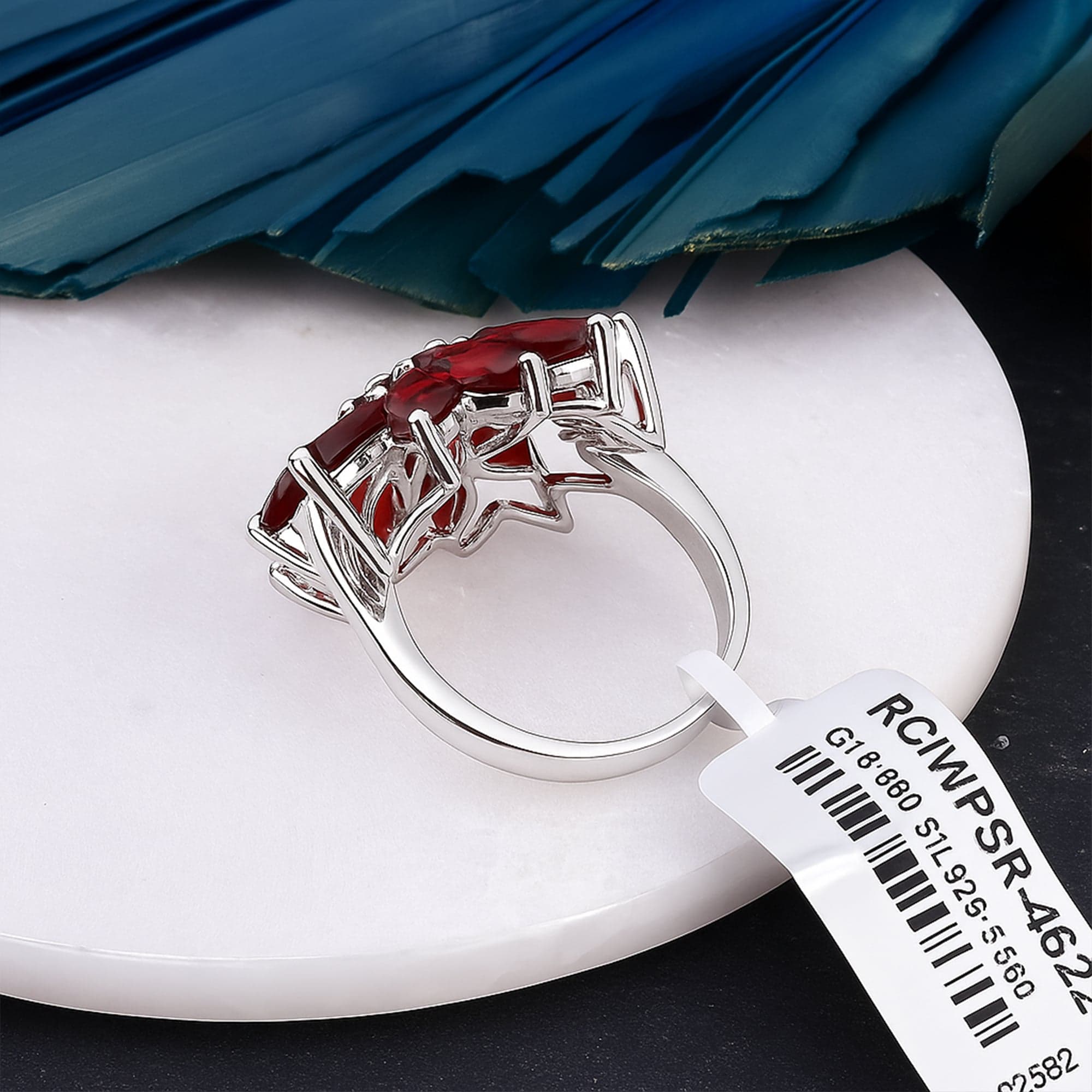 Scarlet Bloom Garnet Ring