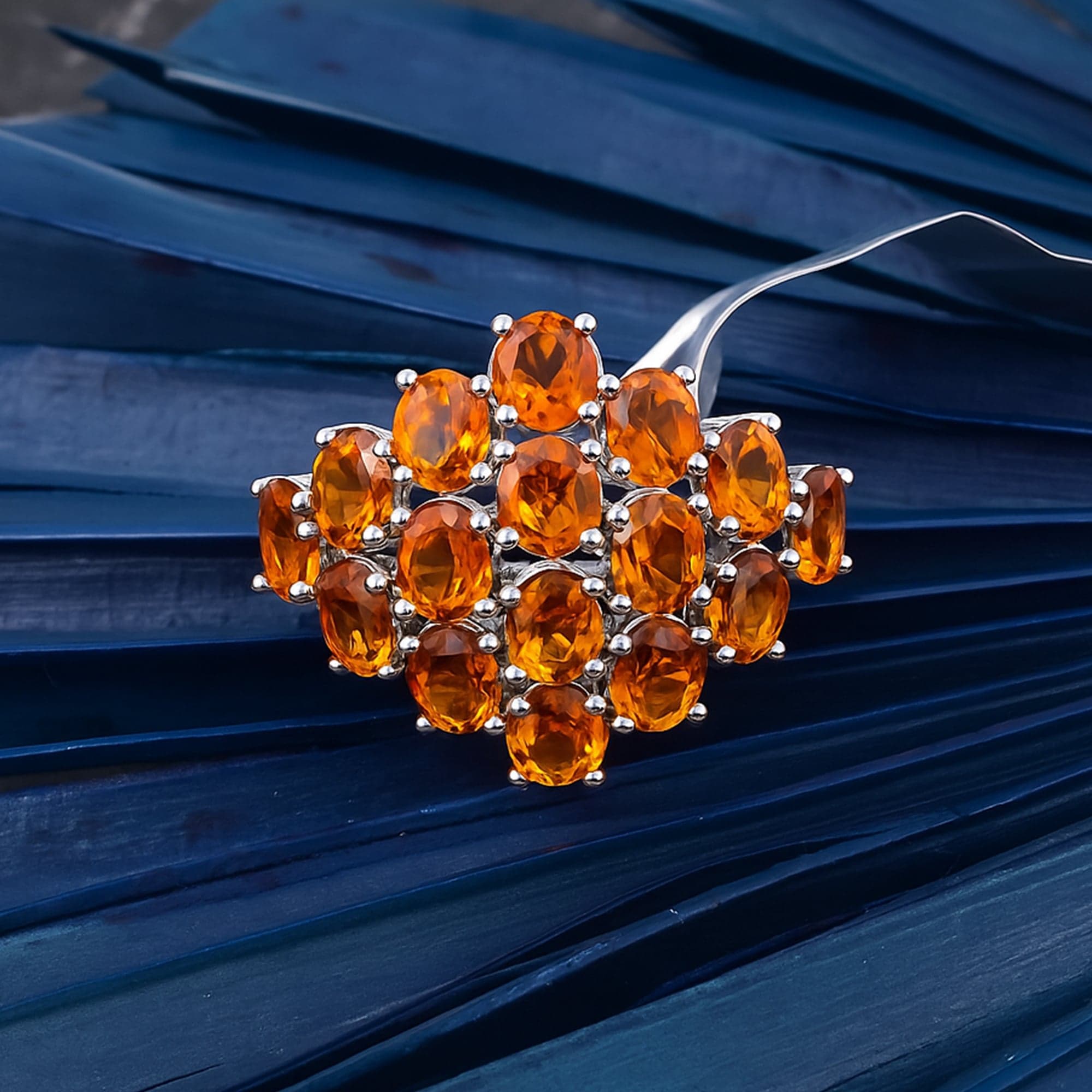 Sunburst Topaz Cluster Ring alternate view