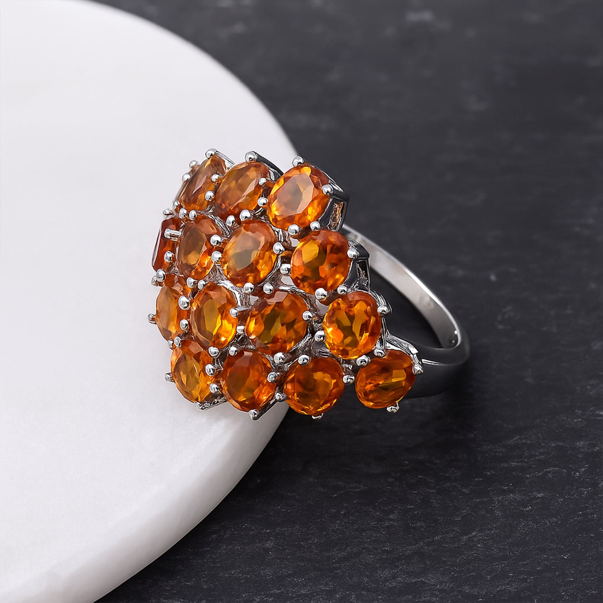 Sunburst Topaz Cluster Ring