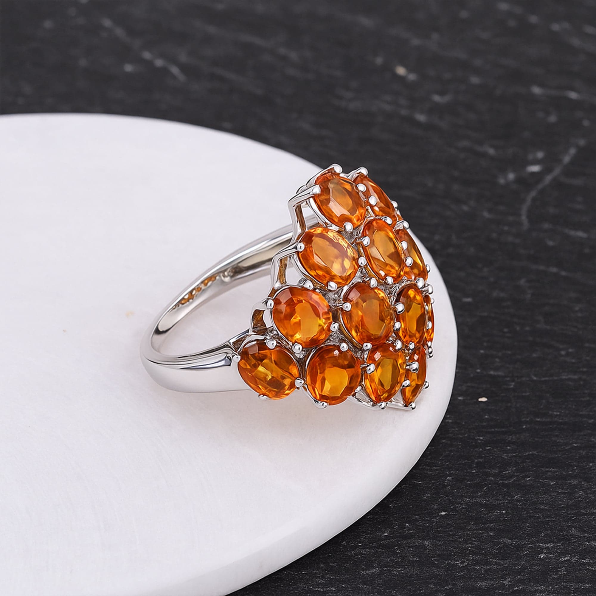 Sunburst Topaz Cluster Ring