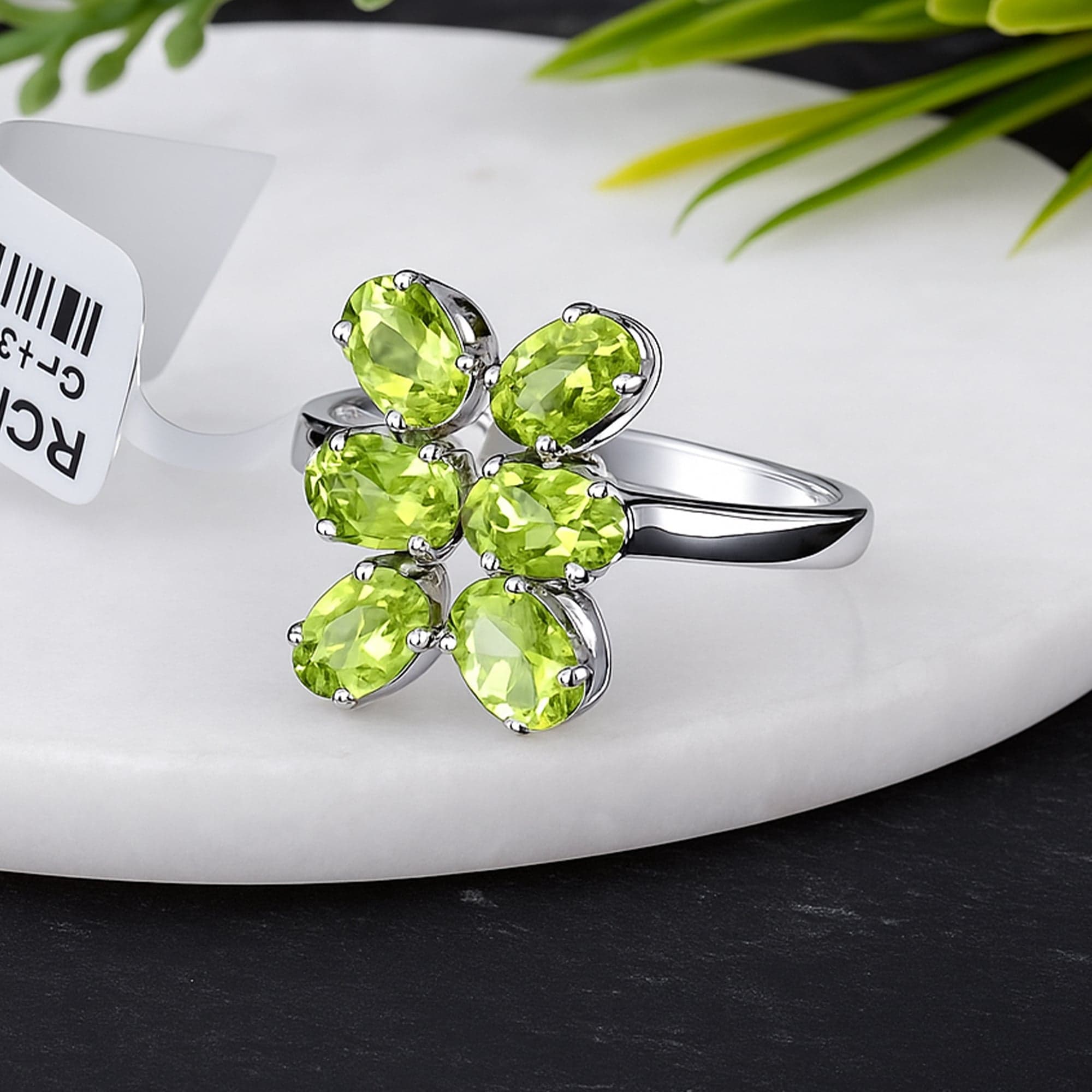 Peridot Floral Cluster Ring alternate view