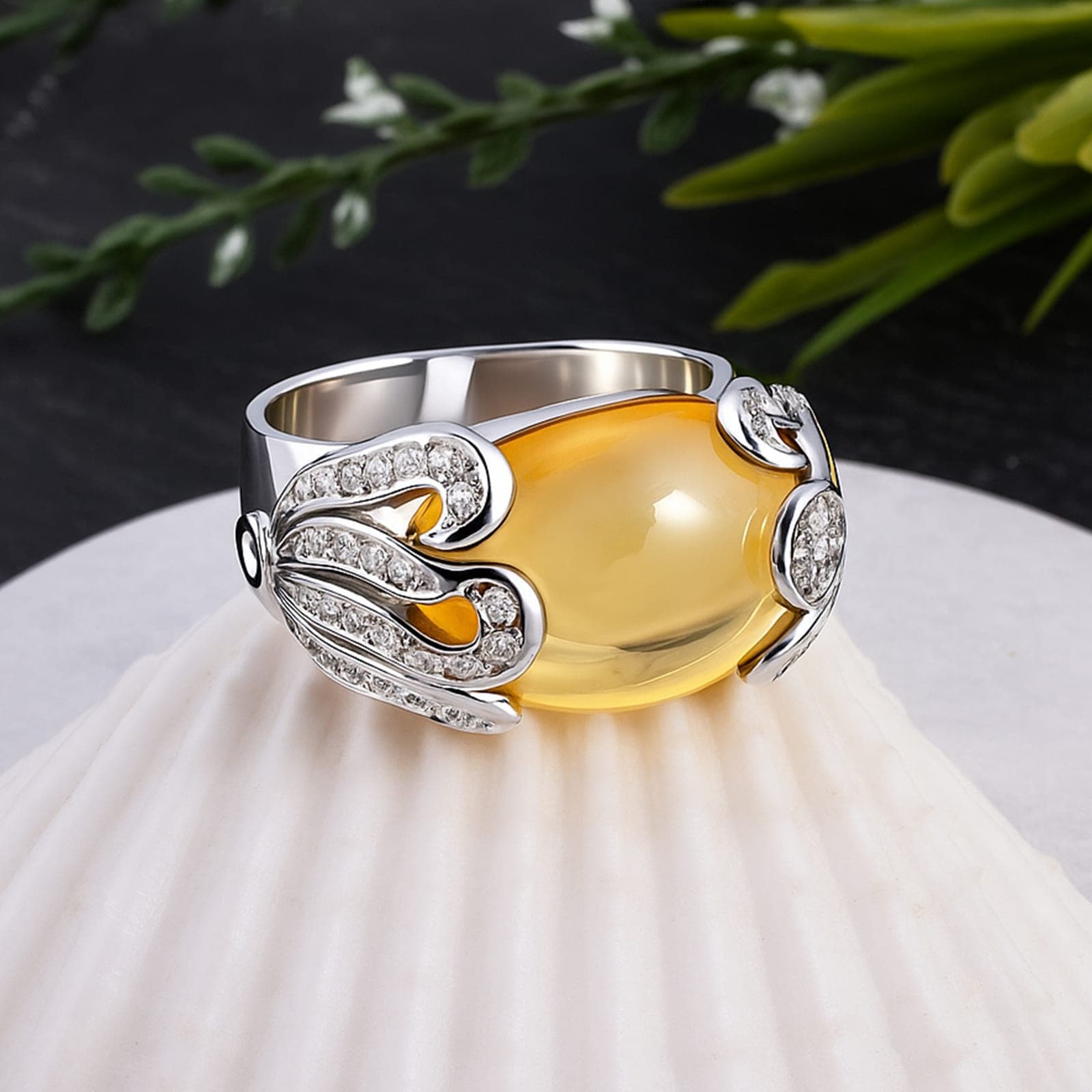 Golden Aura Citrine Statement Ring alternate view