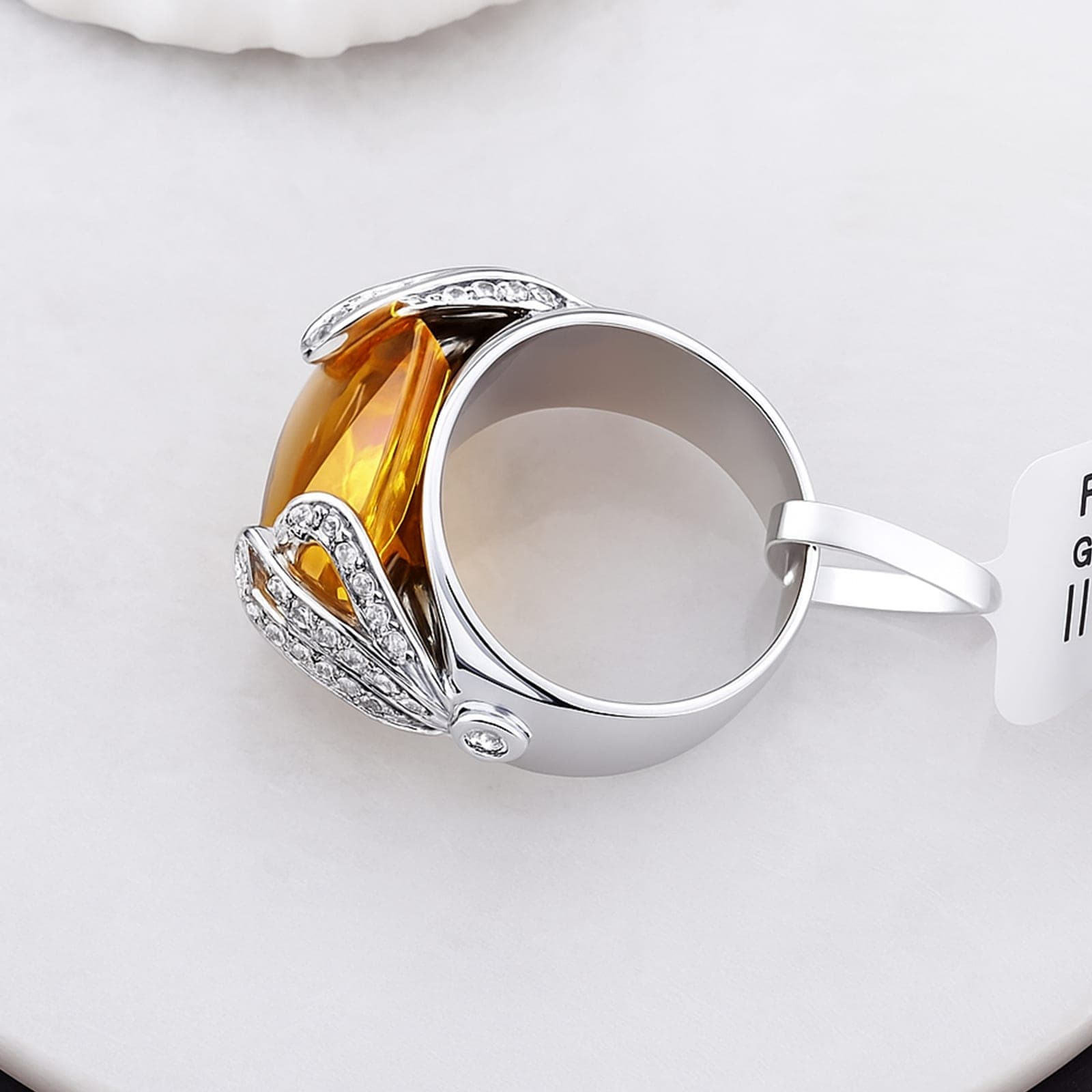 Golden Aura Citrine Statement Ring