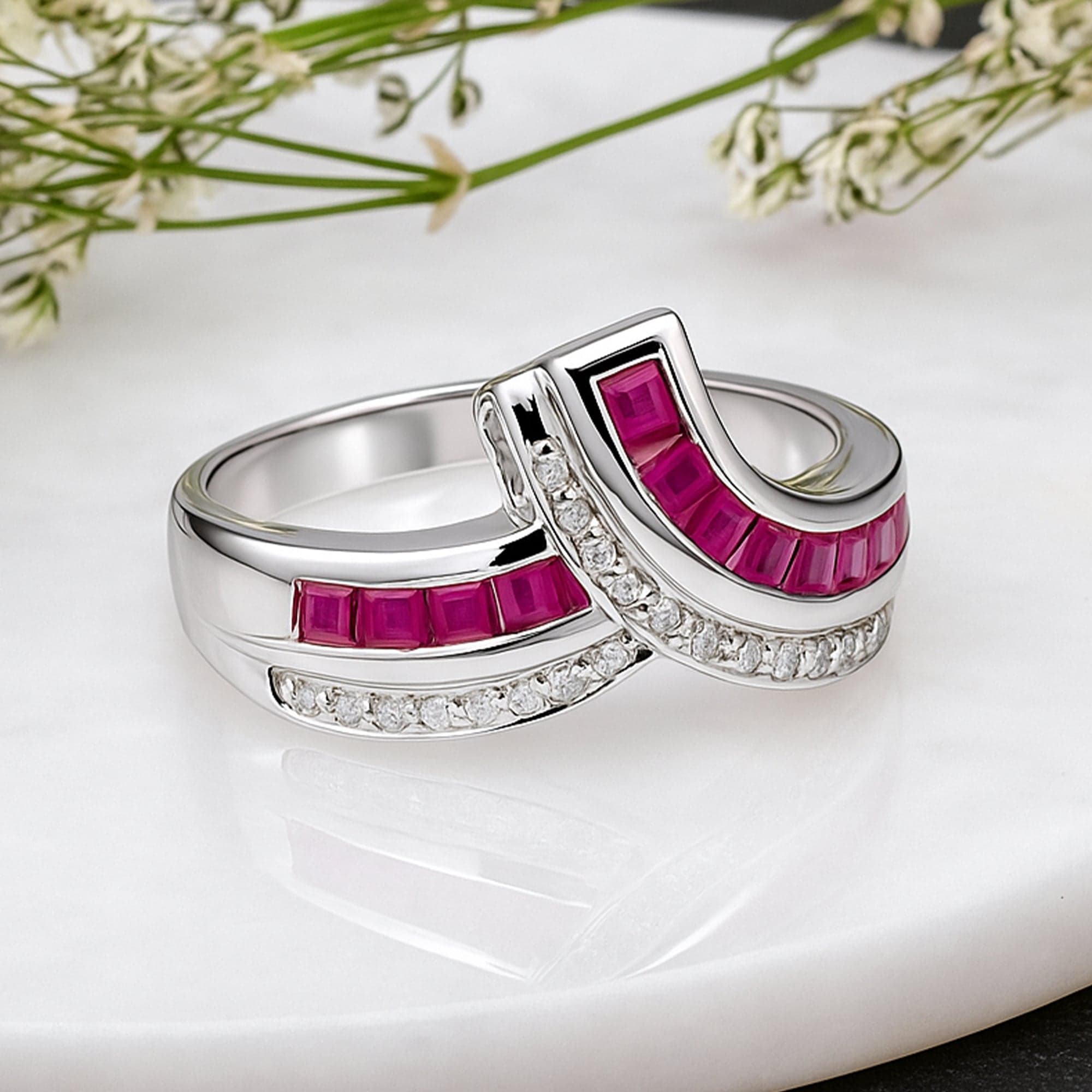 Crimson Curve Ruby Designer Ring