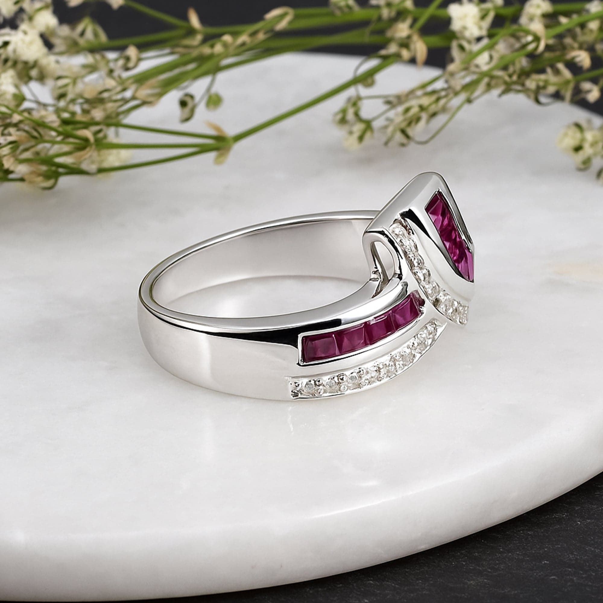 Crimson Curve Ruby Designer Ring