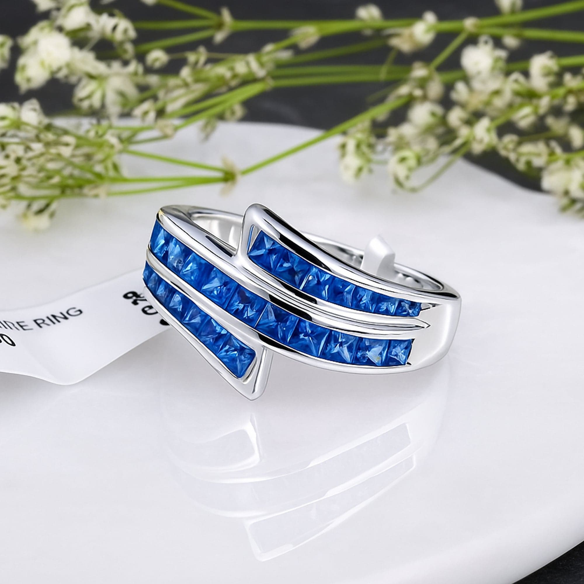 Midnight Arc Blue Sapphire Ring alternate view