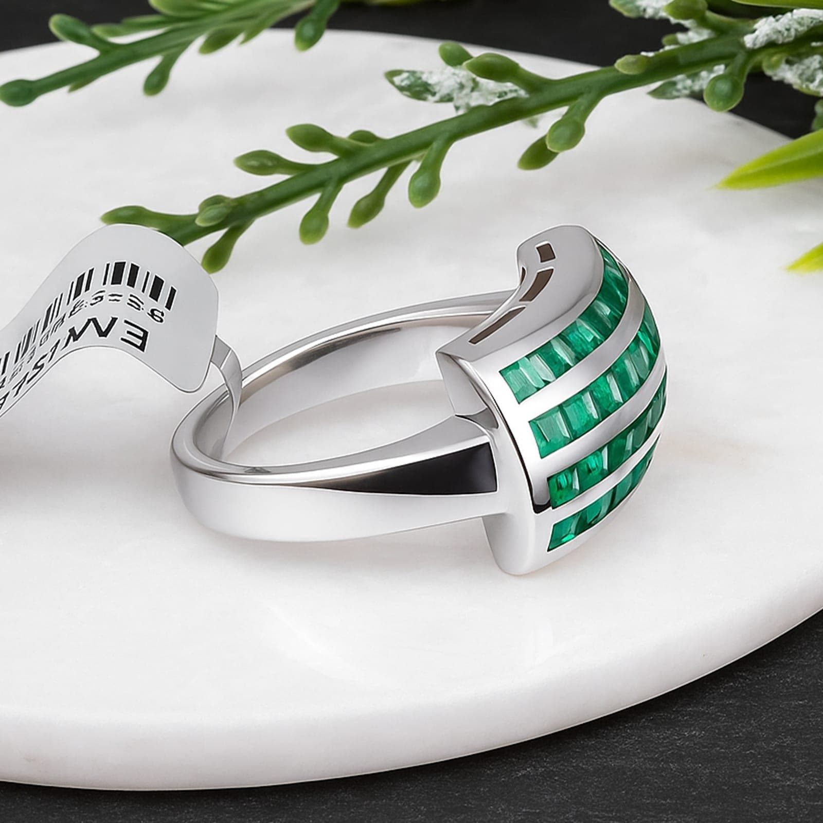Verdant Curve Emerald Statement Ring alternate view