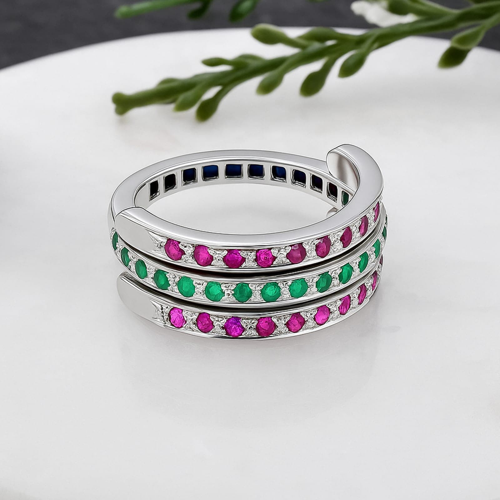 Trinity Twist Reversible Gem Symphony Ring alternate view