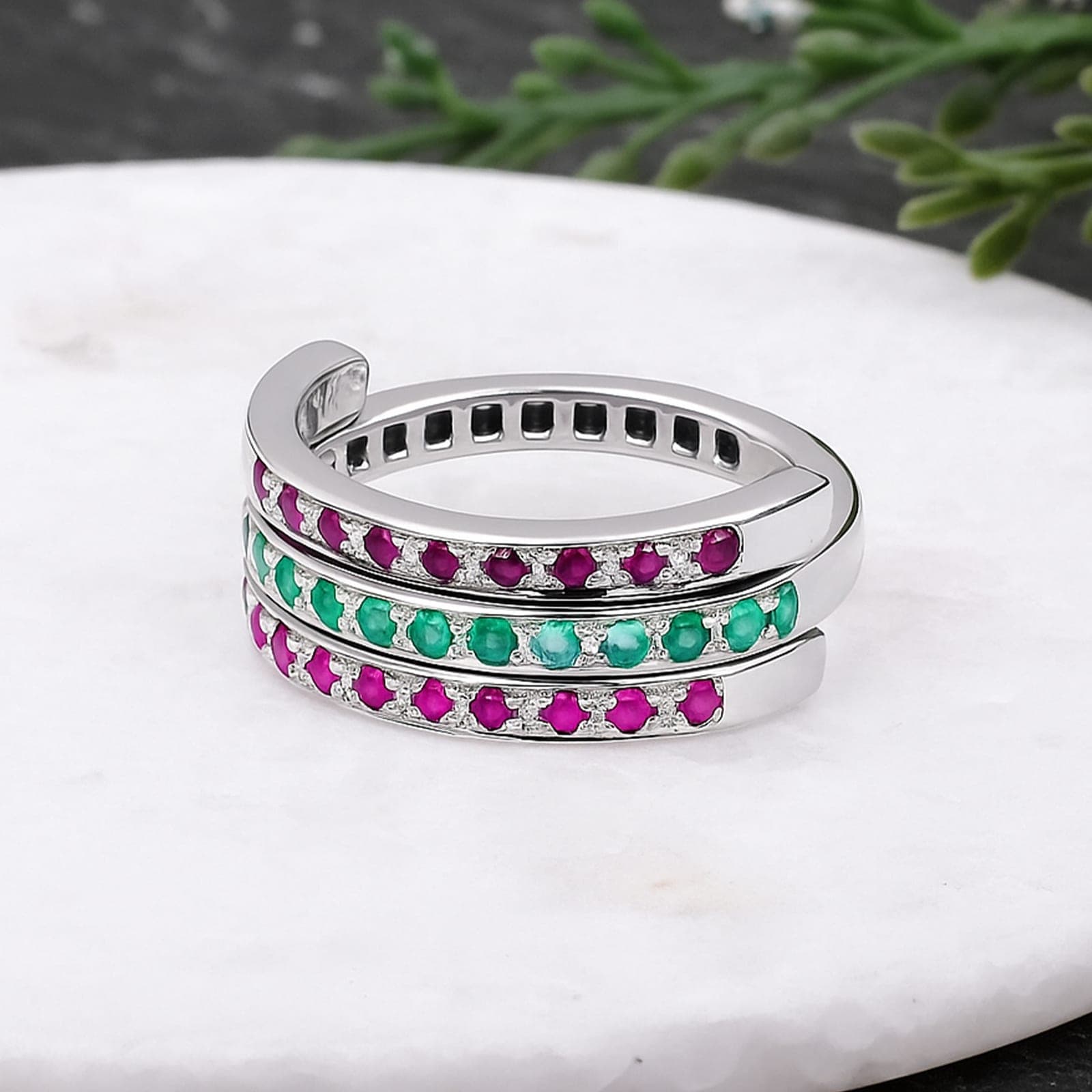 Trinity Twist Reversible Gem Symphony Ring