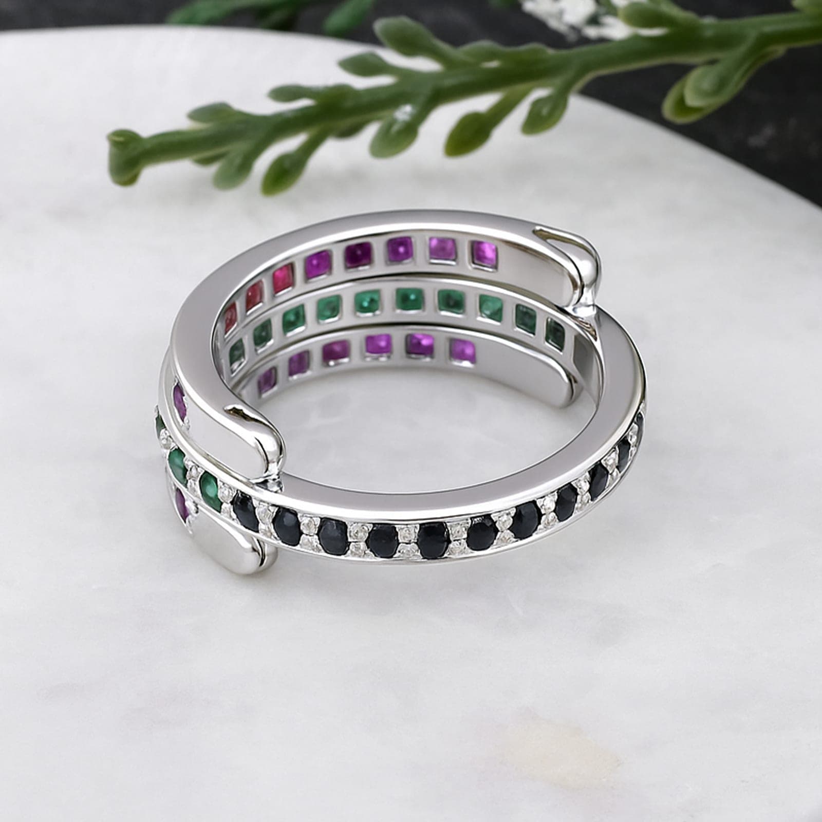 Trinity Twist Reversible Gem Symphony Ring