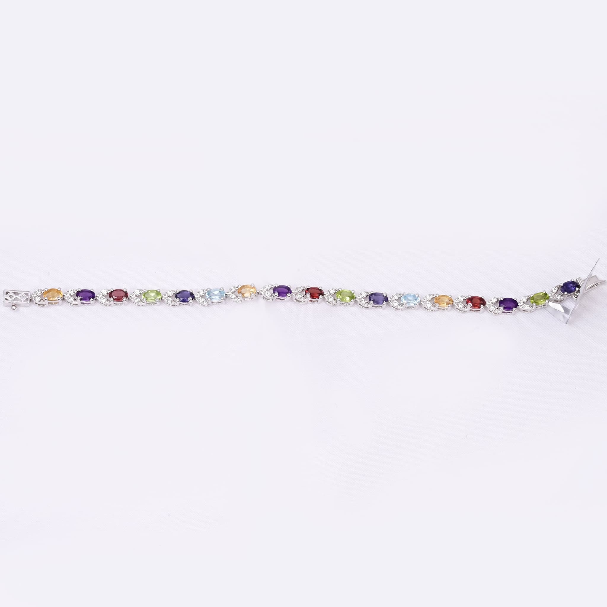 Multi Gemstone Bracelet in Silver