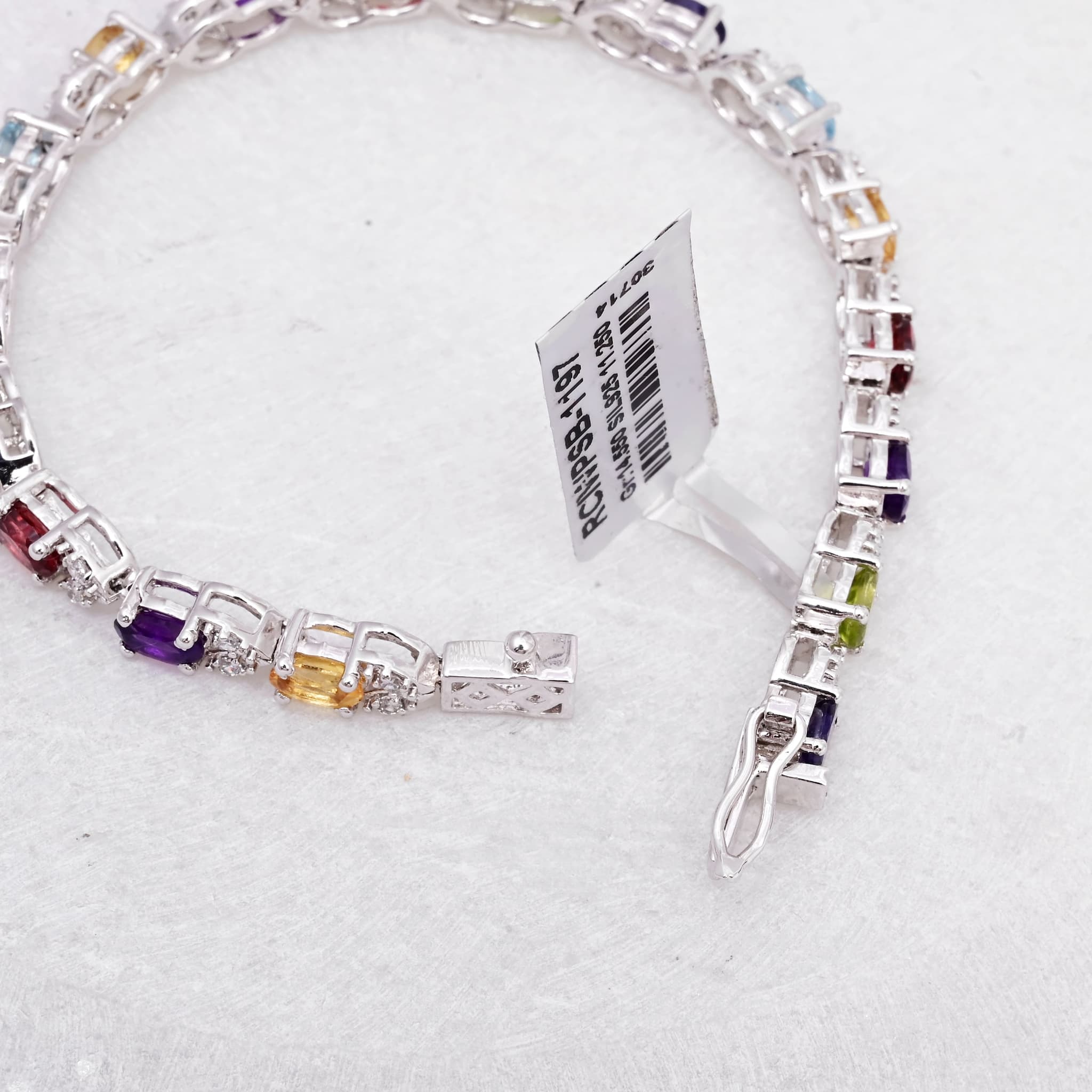 Multi Gemstone Bracelet in Silver alternate view