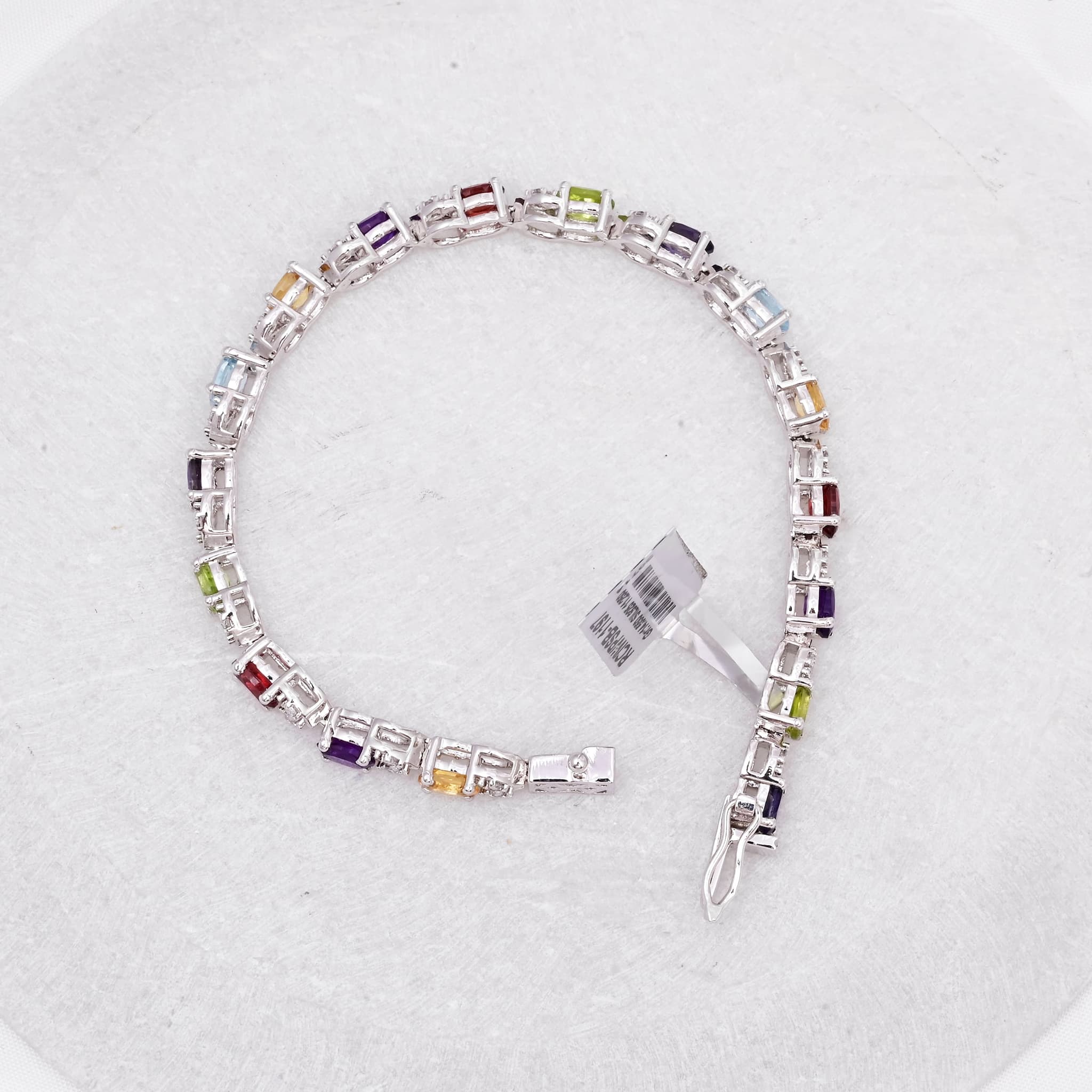 Multi Gemstone Bracelet in Silver