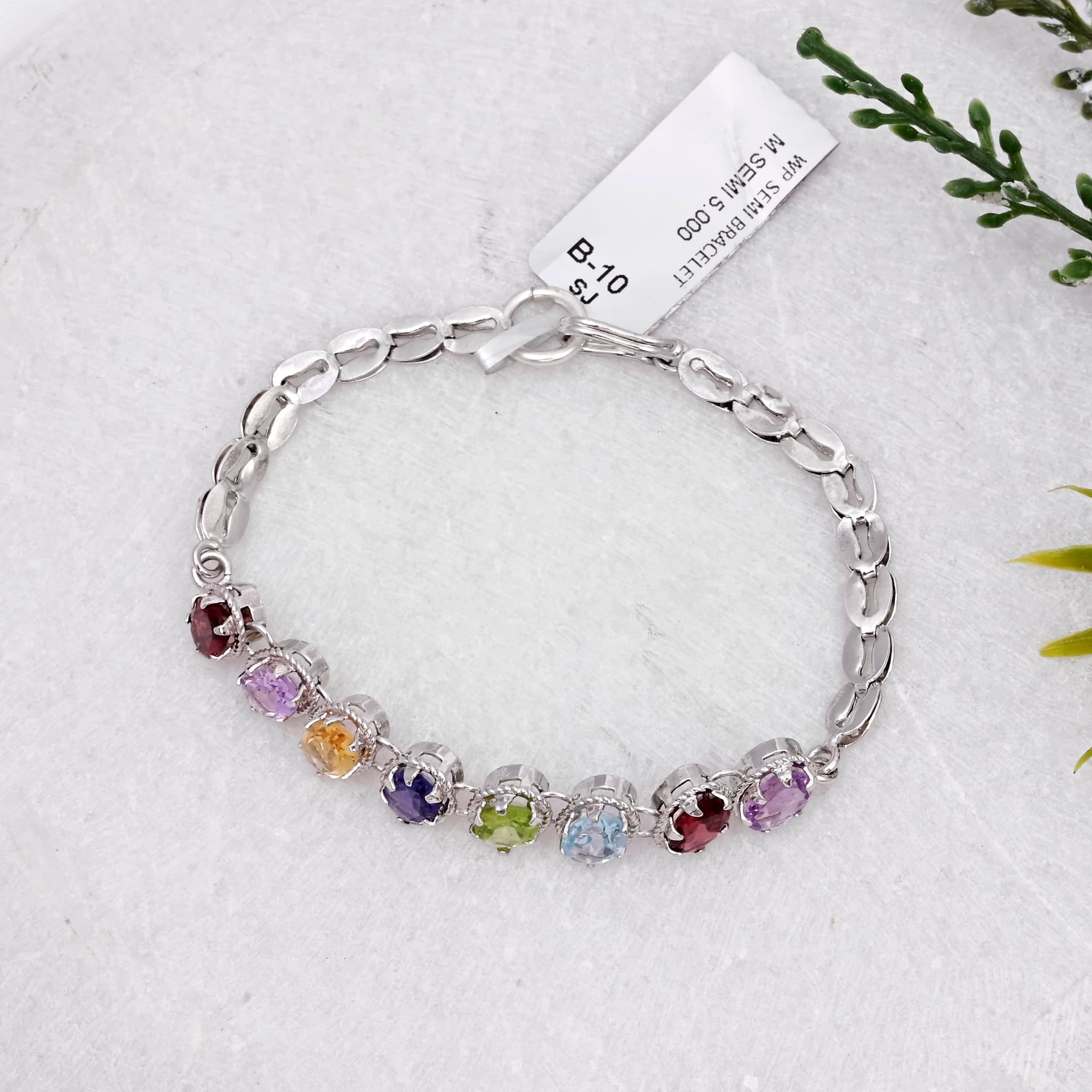 Multi Semi-PreciousGemstone Bracelet