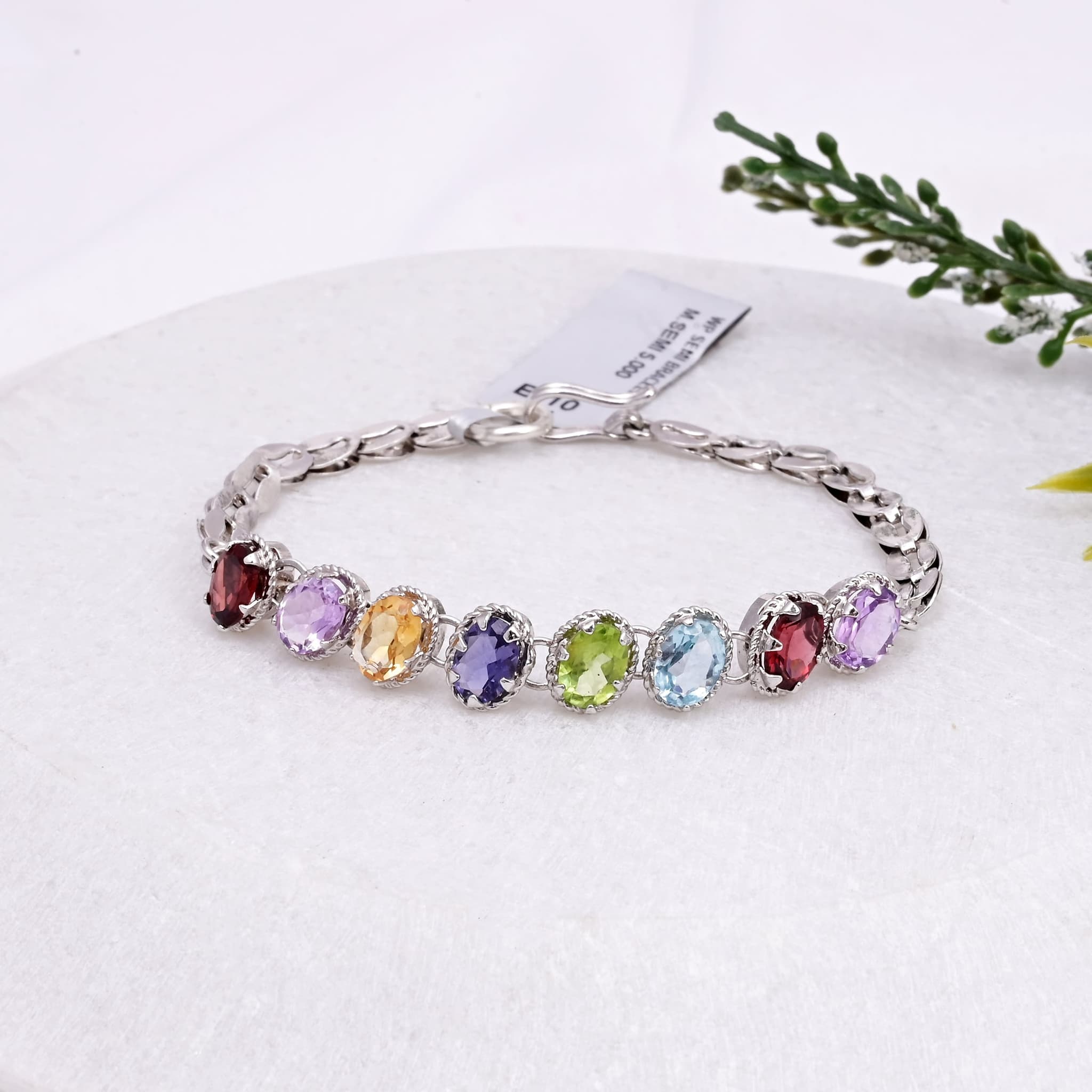 Multi Semi-PreciousGemstone Bracelet