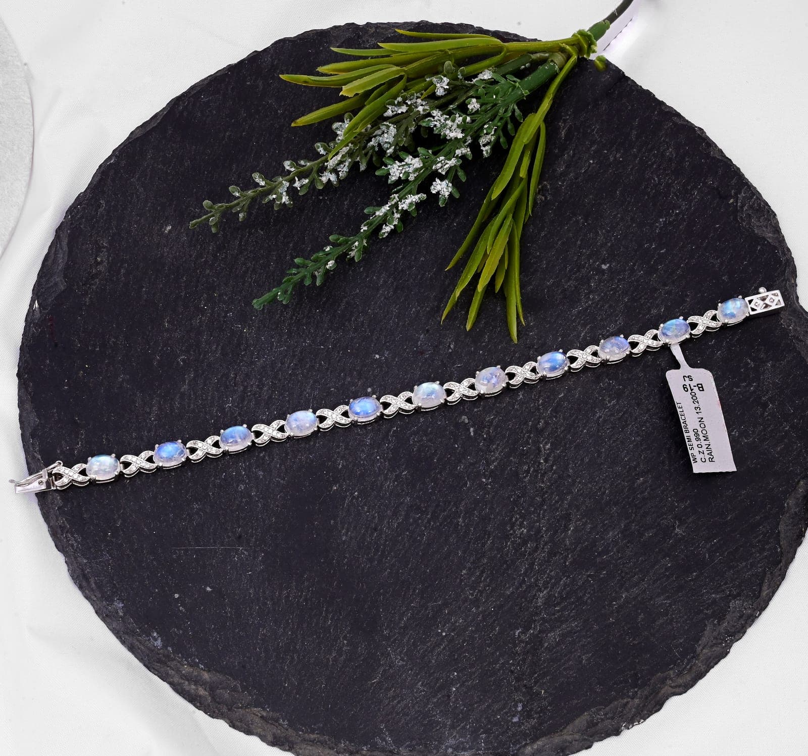 Lunar Glow Moonstone Diamond Bracelet