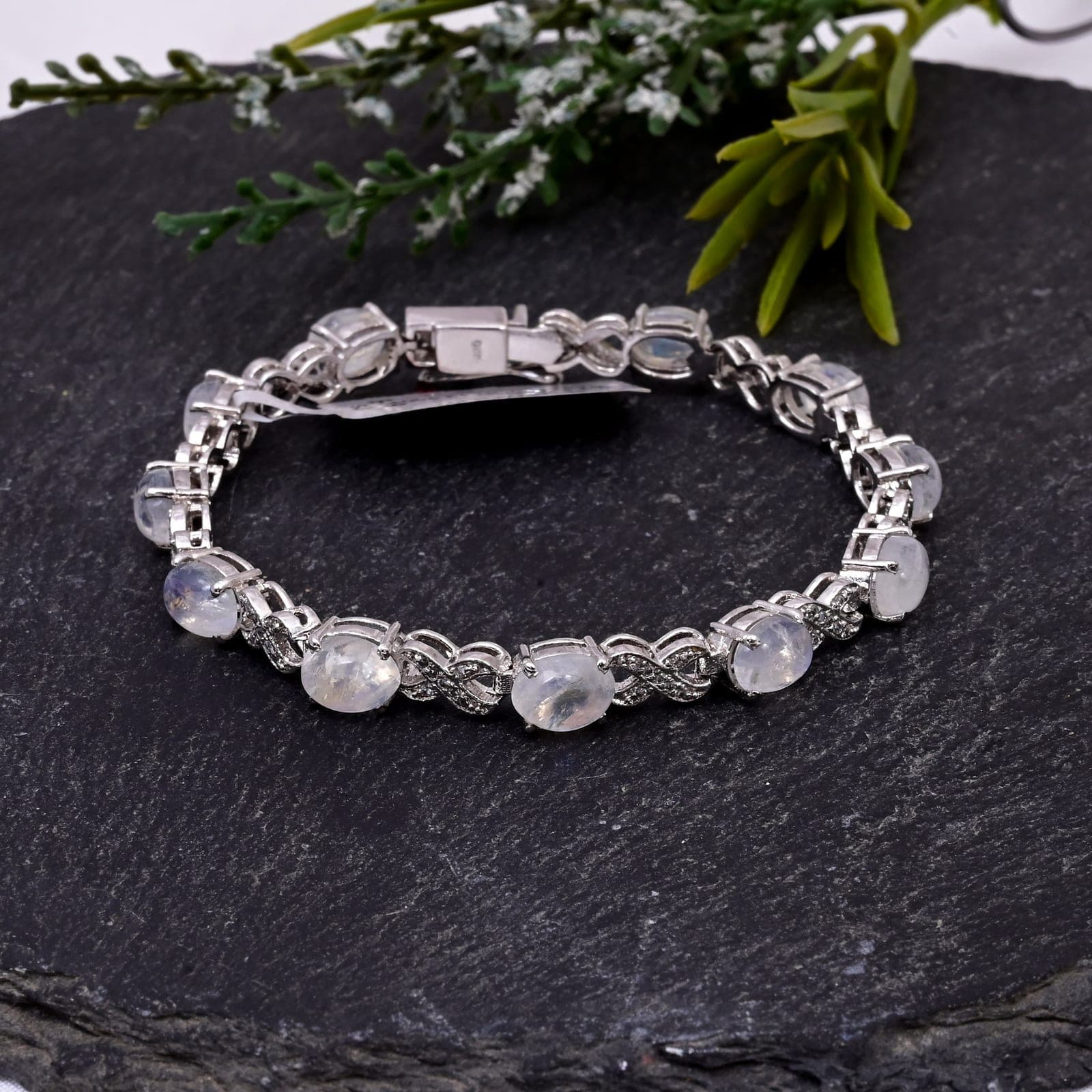 Lunar Glow Moonstone Diamond Bracelet