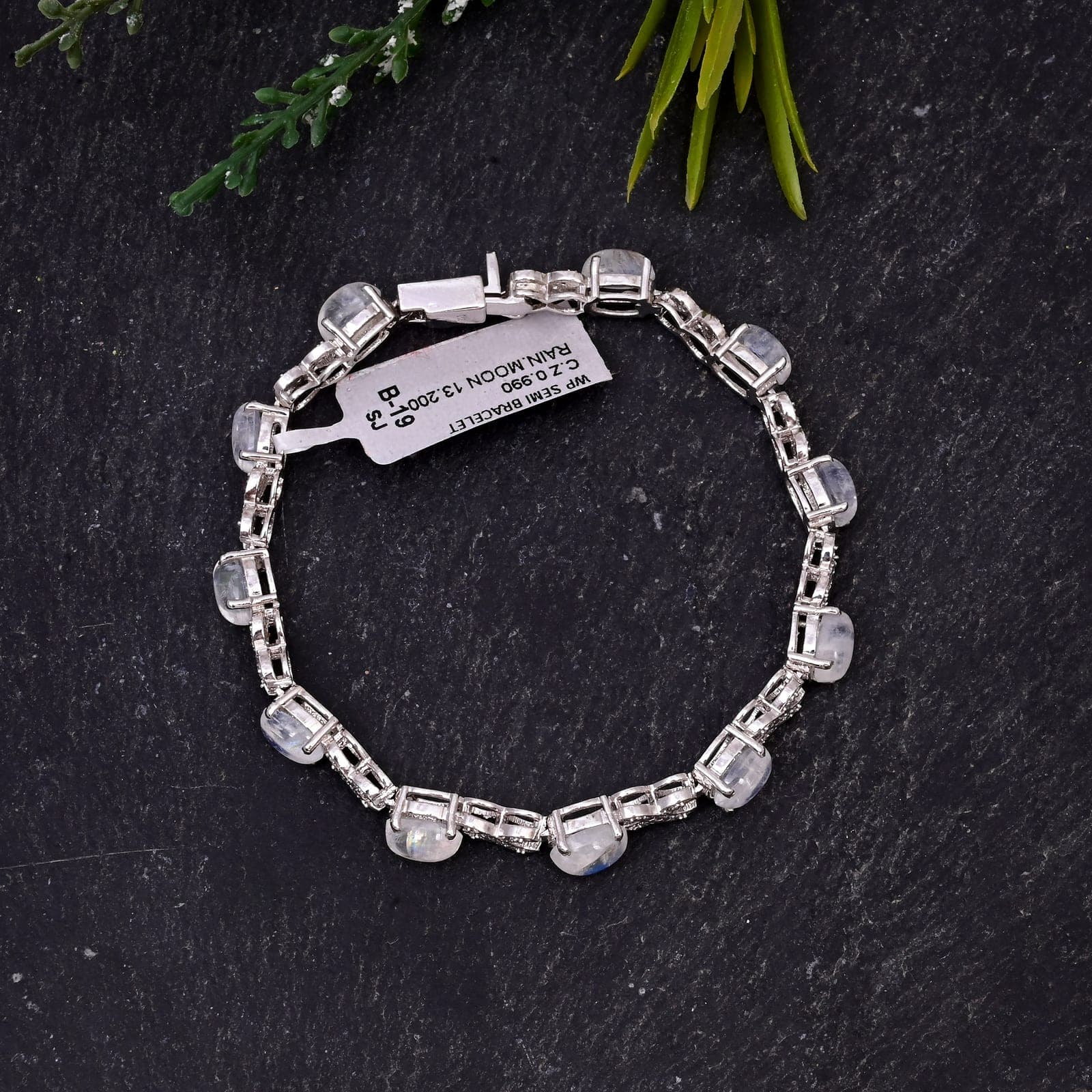 Lunar Glow Moonstone Diamond Bracelet