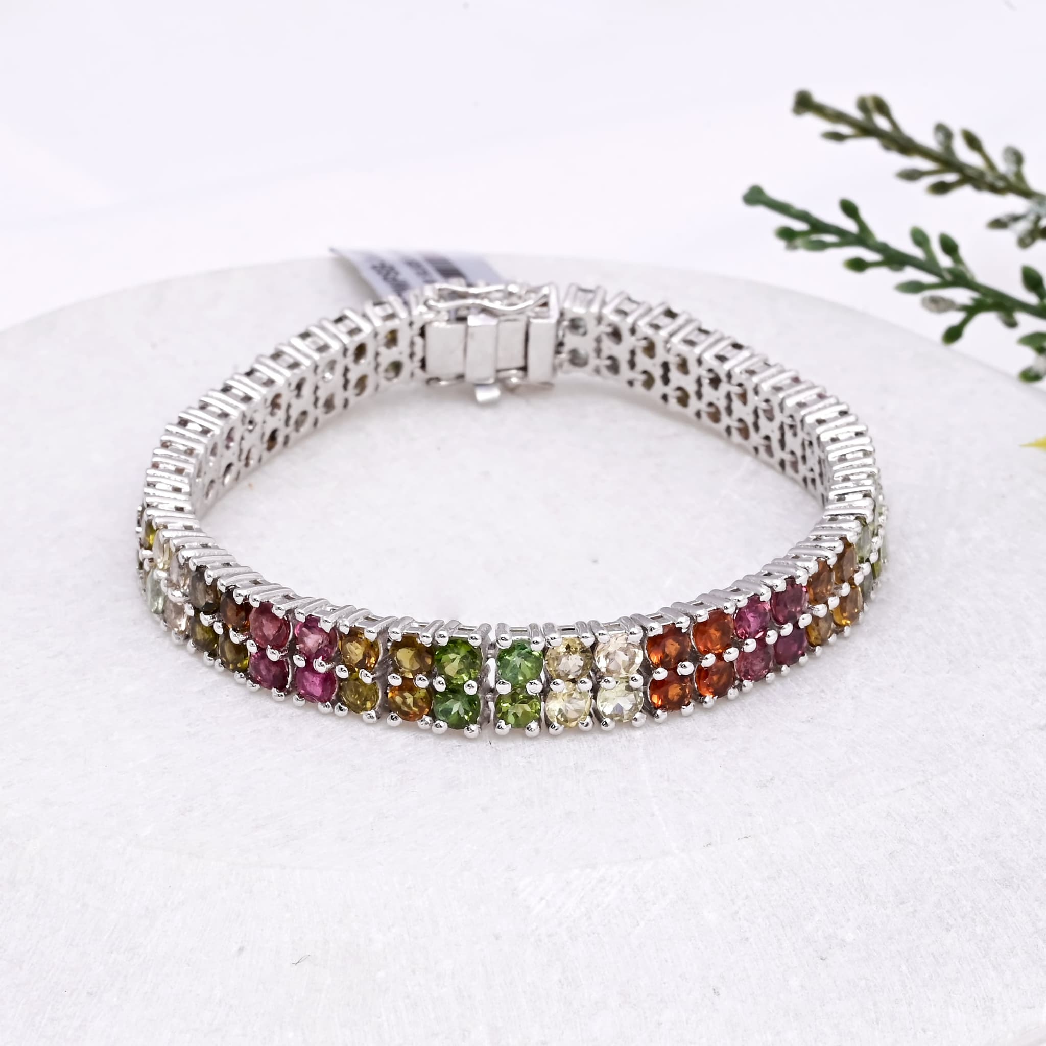 Prism Elegance Double Line Tourmaline Bracelet