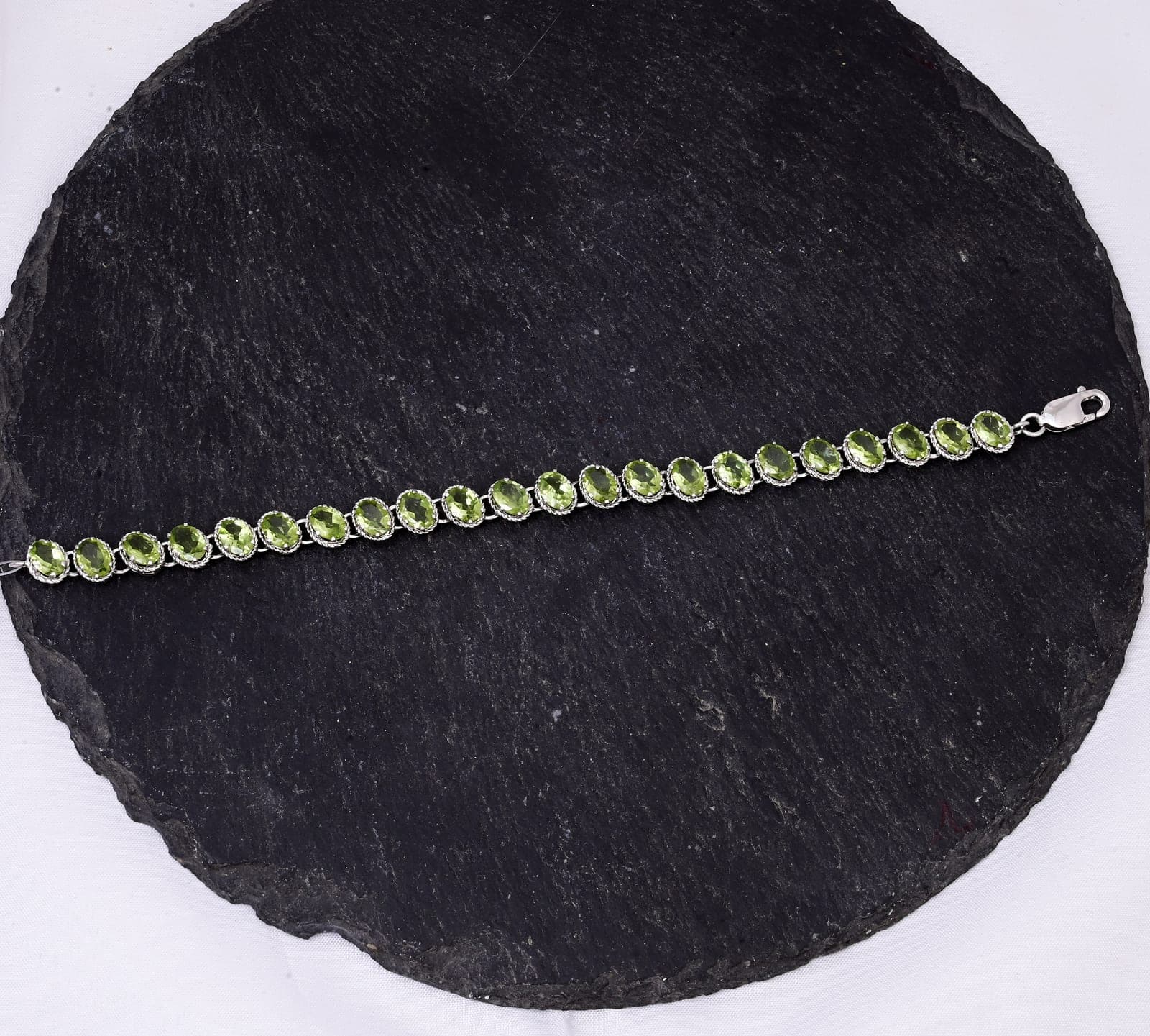 Verdant Halo Peridot Bracelet