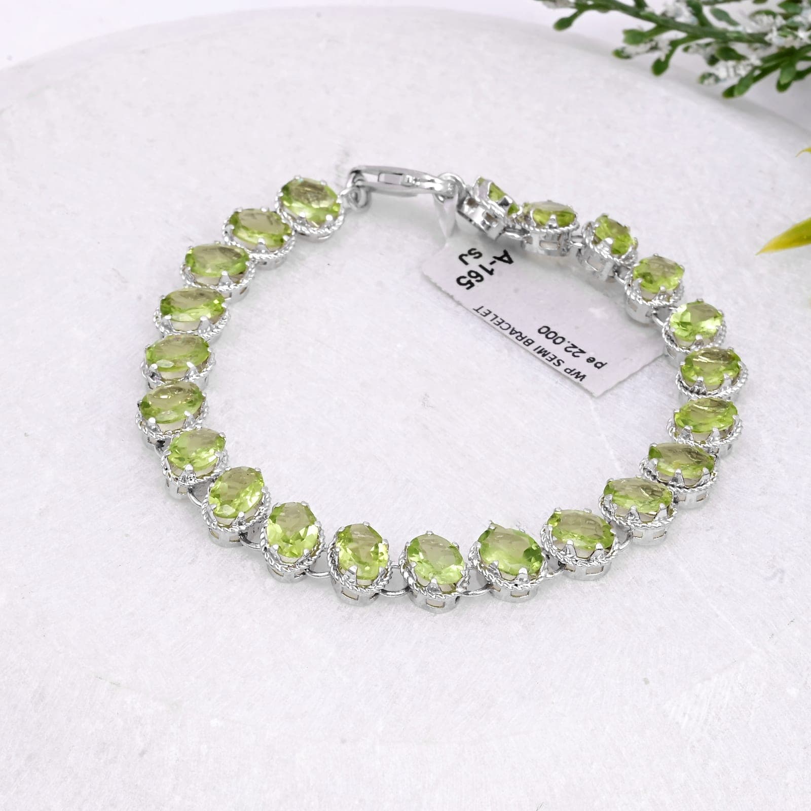 Verdant Halo Peridot Bracelet