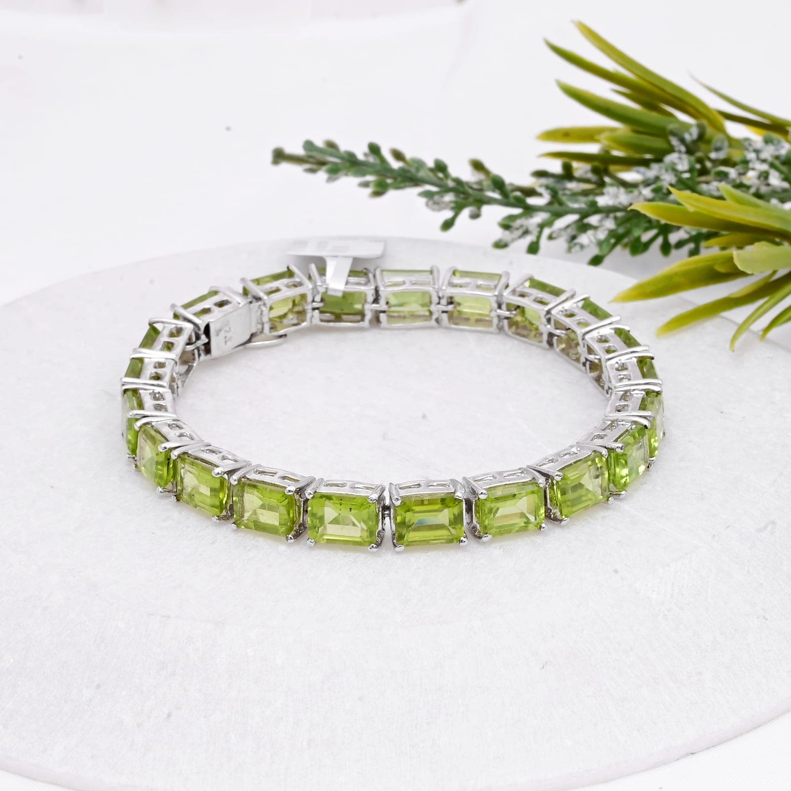 Verdant Luxe Green Gemstone Bracelet