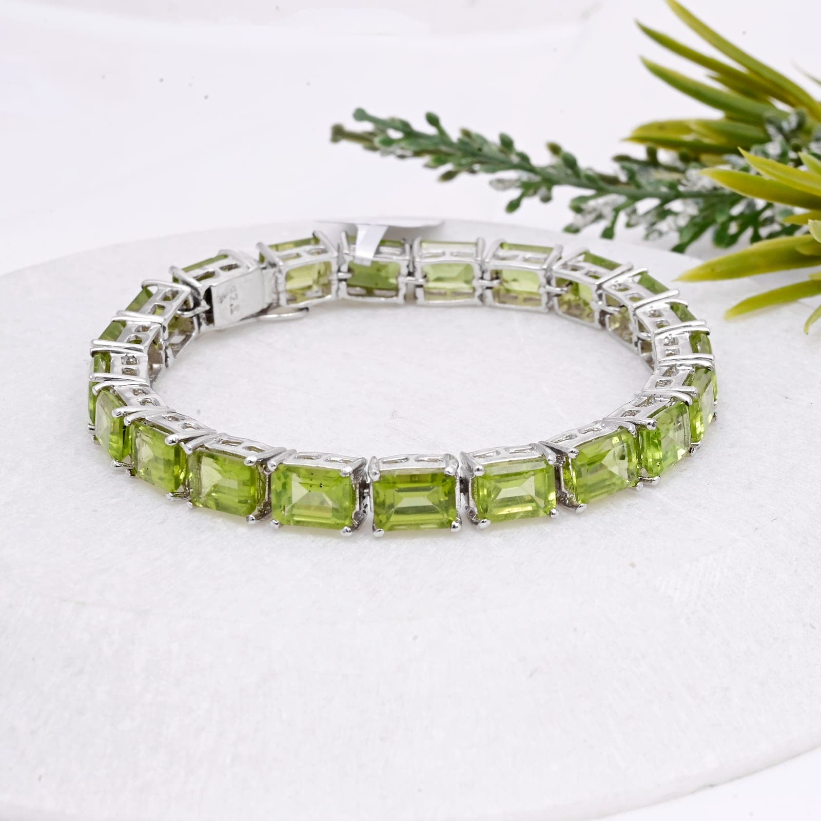 Verdant Luxe Green Gemstone Bracelet